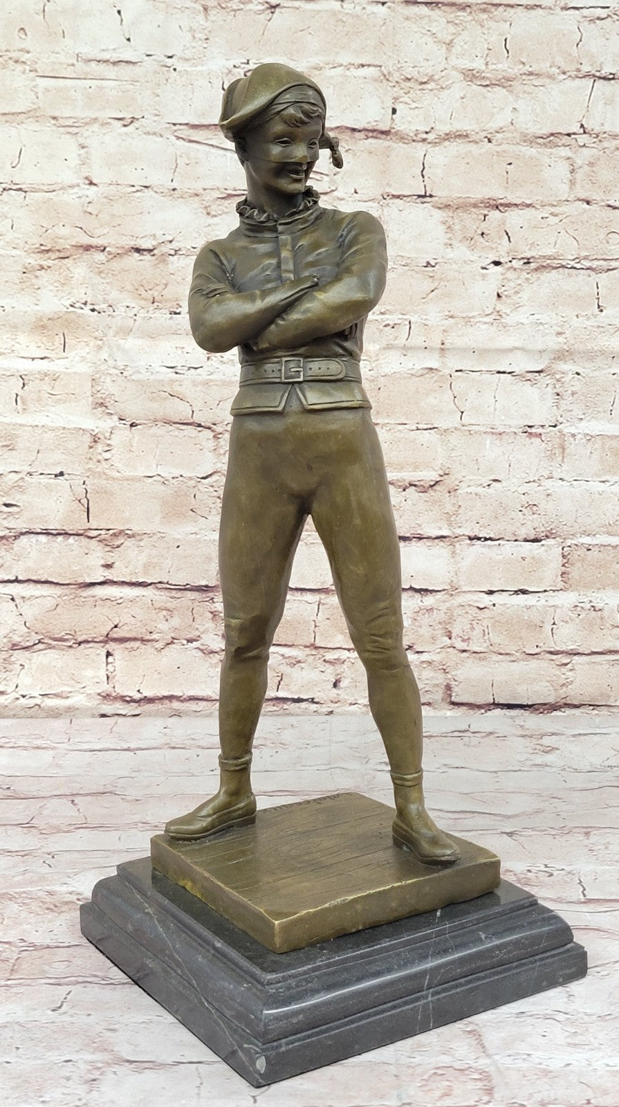 Handcrafted bronze sculpture SALE Joker Jester Harlequin Saint-Marceaux De Rene