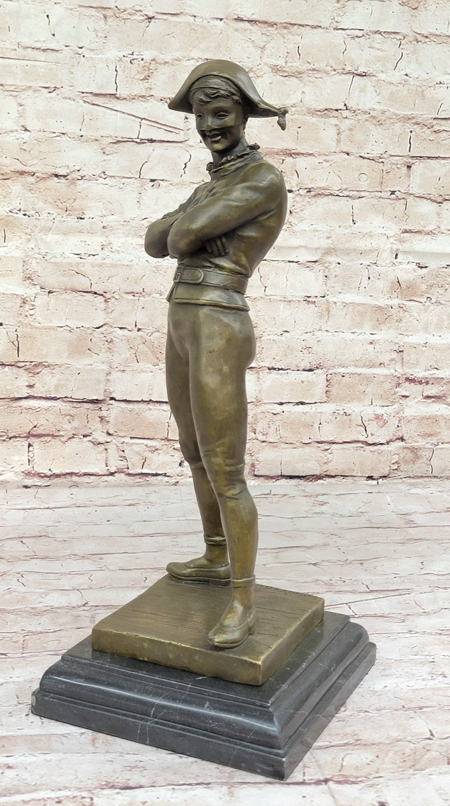 Handcrafted bronze sculpture SALE Joker Jester Harlequin Saint-Marceaux De Rene