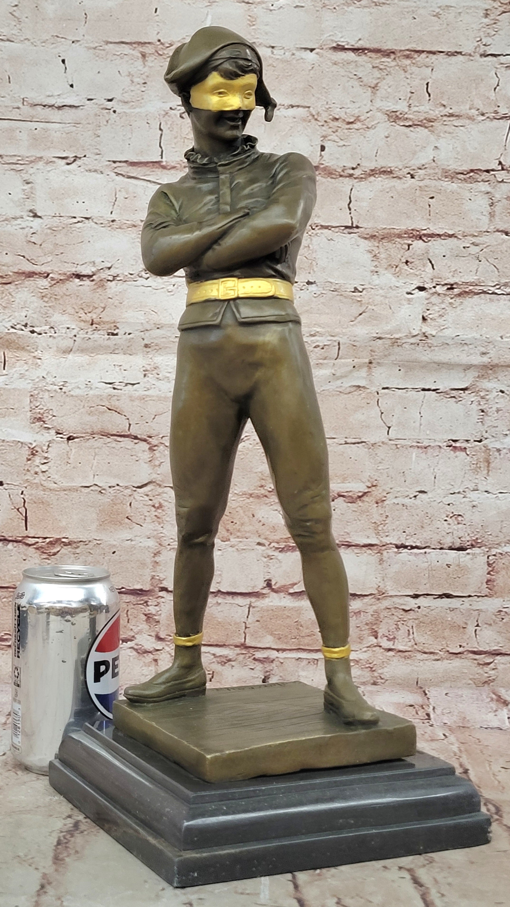 Harlequin Jester Dancing Statue Figure Vintage Art Deco Style Sculpture Statue