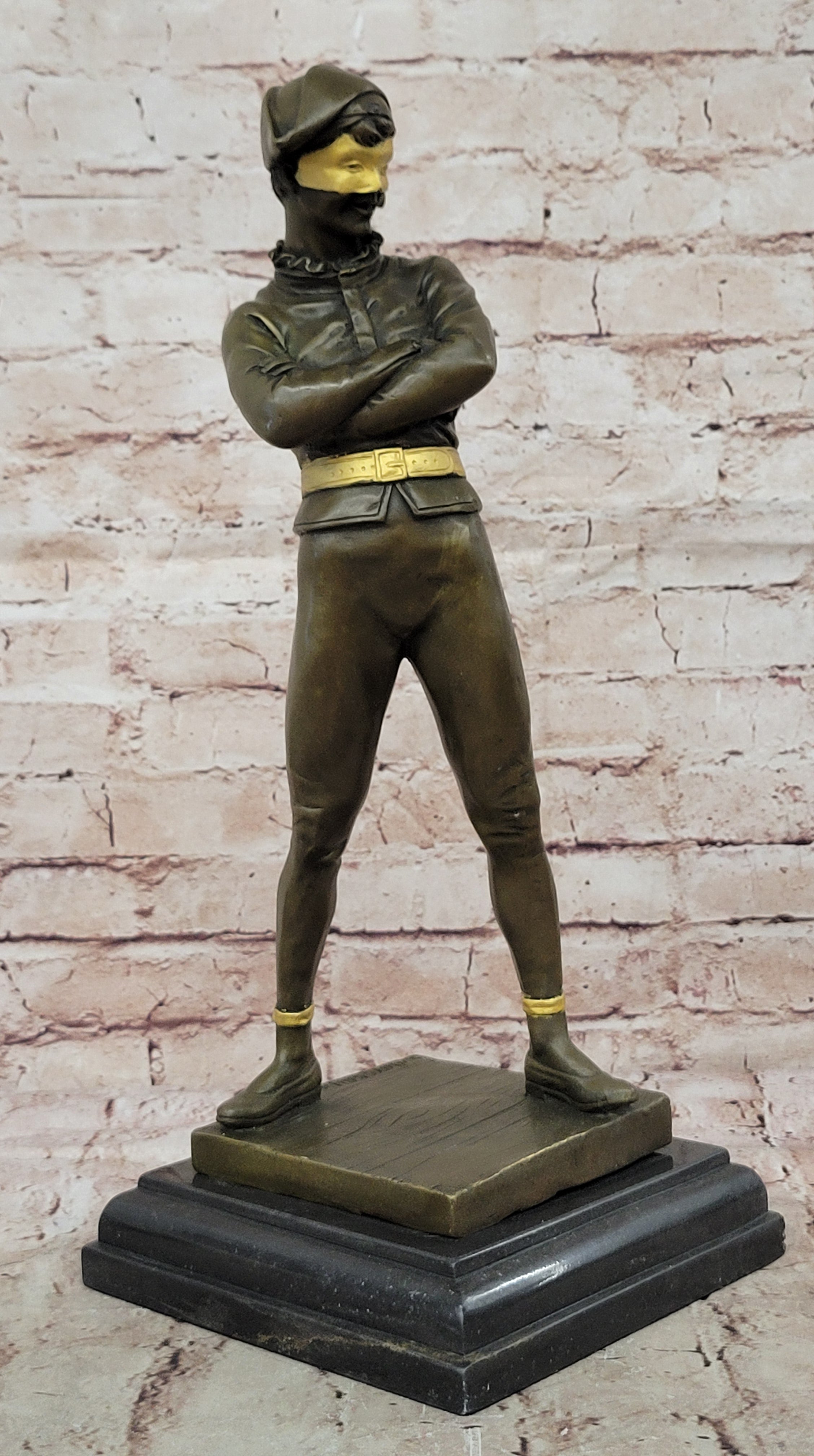 Harlequin Jester Dancing Statue Figure Vintage Art Deco Style Sculpture Statue