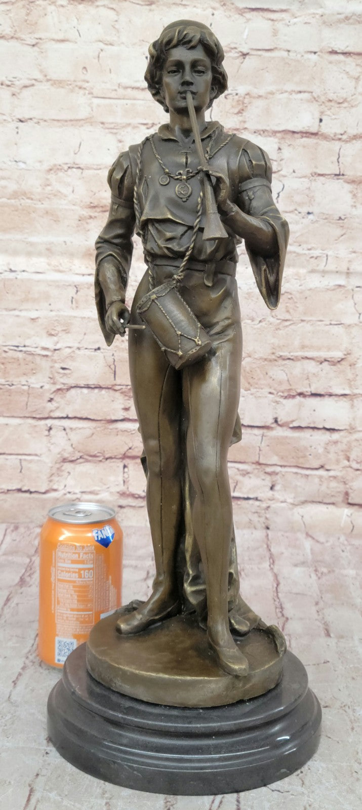 Bronze Military Statue of a Drummer in Napoleon`s Army Hot Cast Sculpture