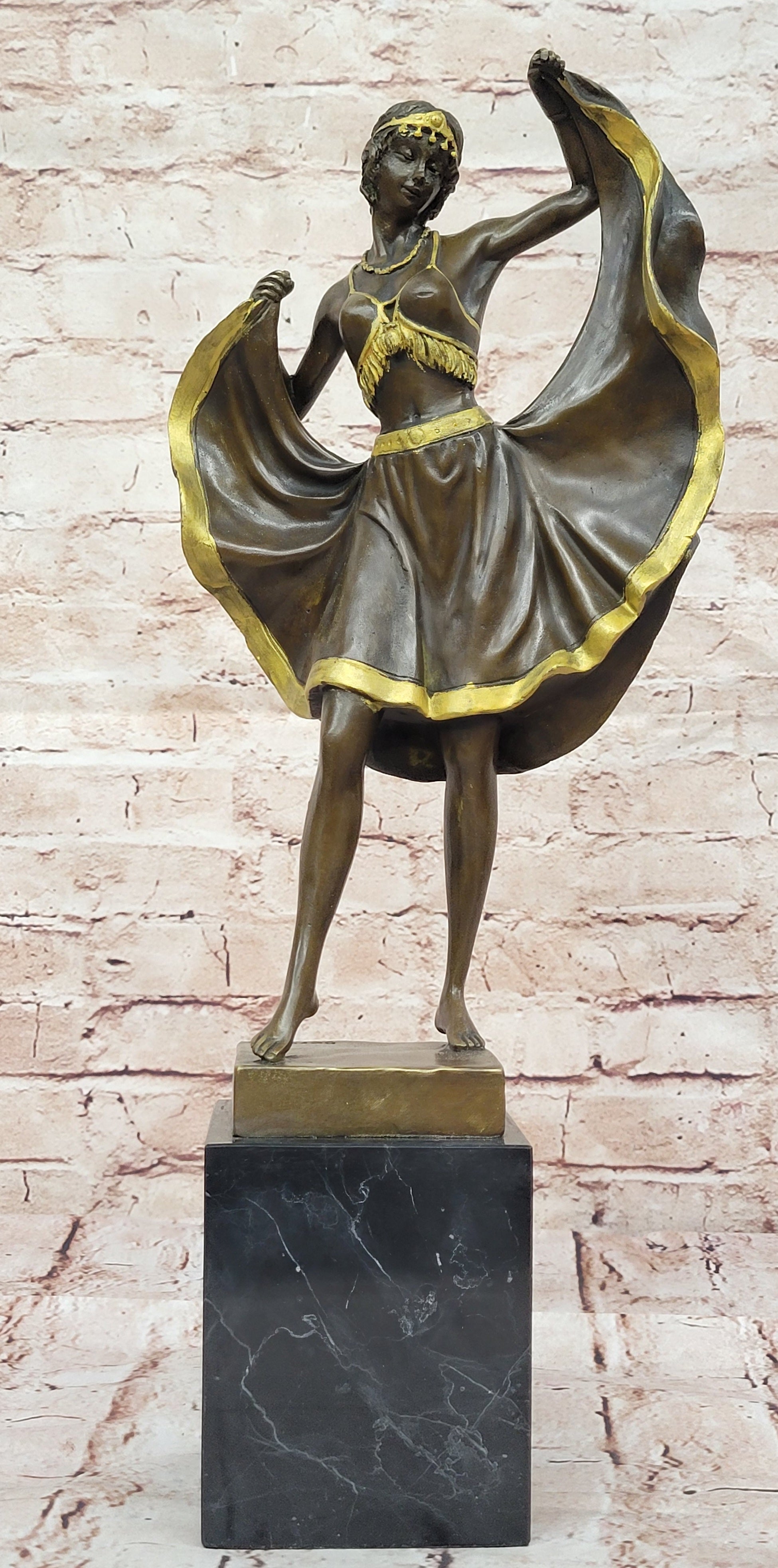 Solid custom listing Franz Bergman bronze gender Dancing Sculpture Figurine Gift