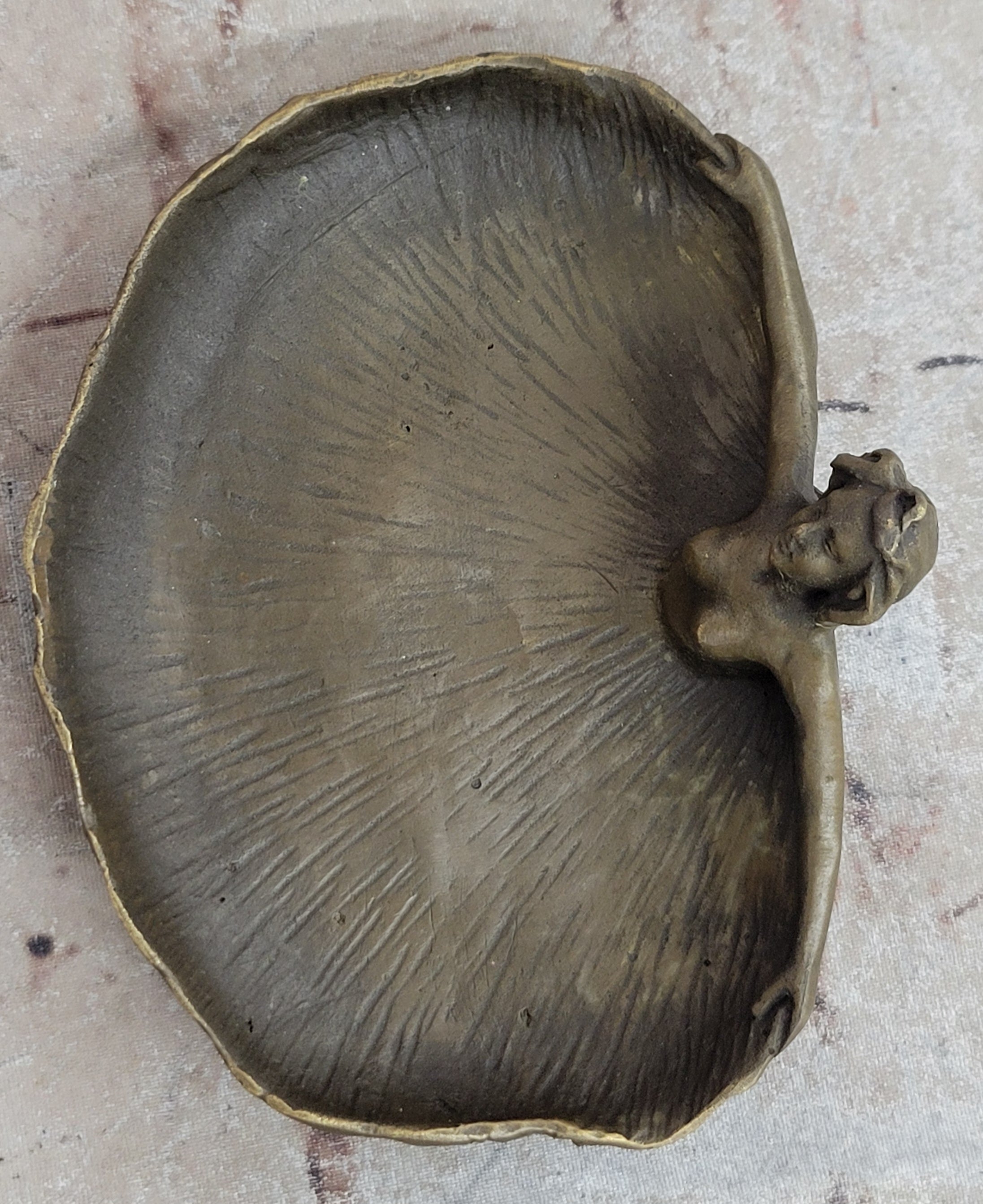 Rubin Special Circular Patina Jewelry Tray Bronze Sculpture Statue Figure Nude