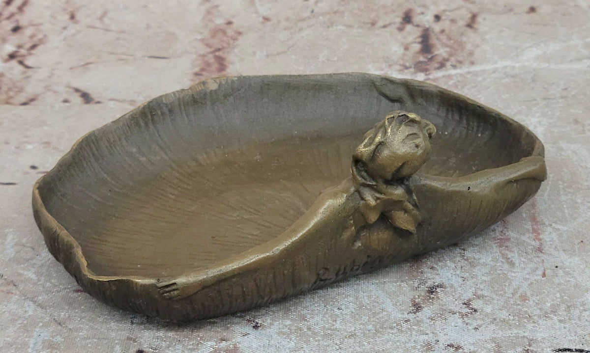 Rubin Special Circular Patina Jewelry Tray Bronze Sculpture Statue Figure Nude