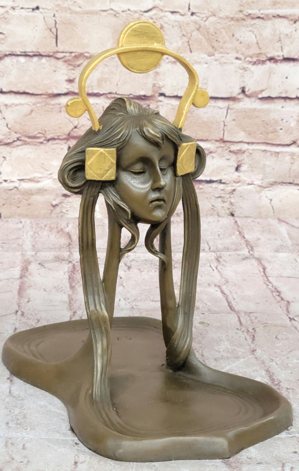 Handcrafted bronze sculpture SALE Wax Lost Figural Dish Candy Nouveau Art