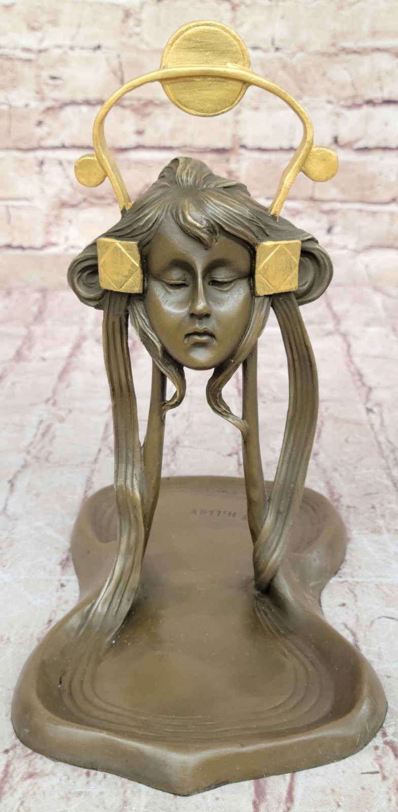 Handcrafted bronze sculpture SALE Wax Lost Figural Dish Candy Nouveau Art