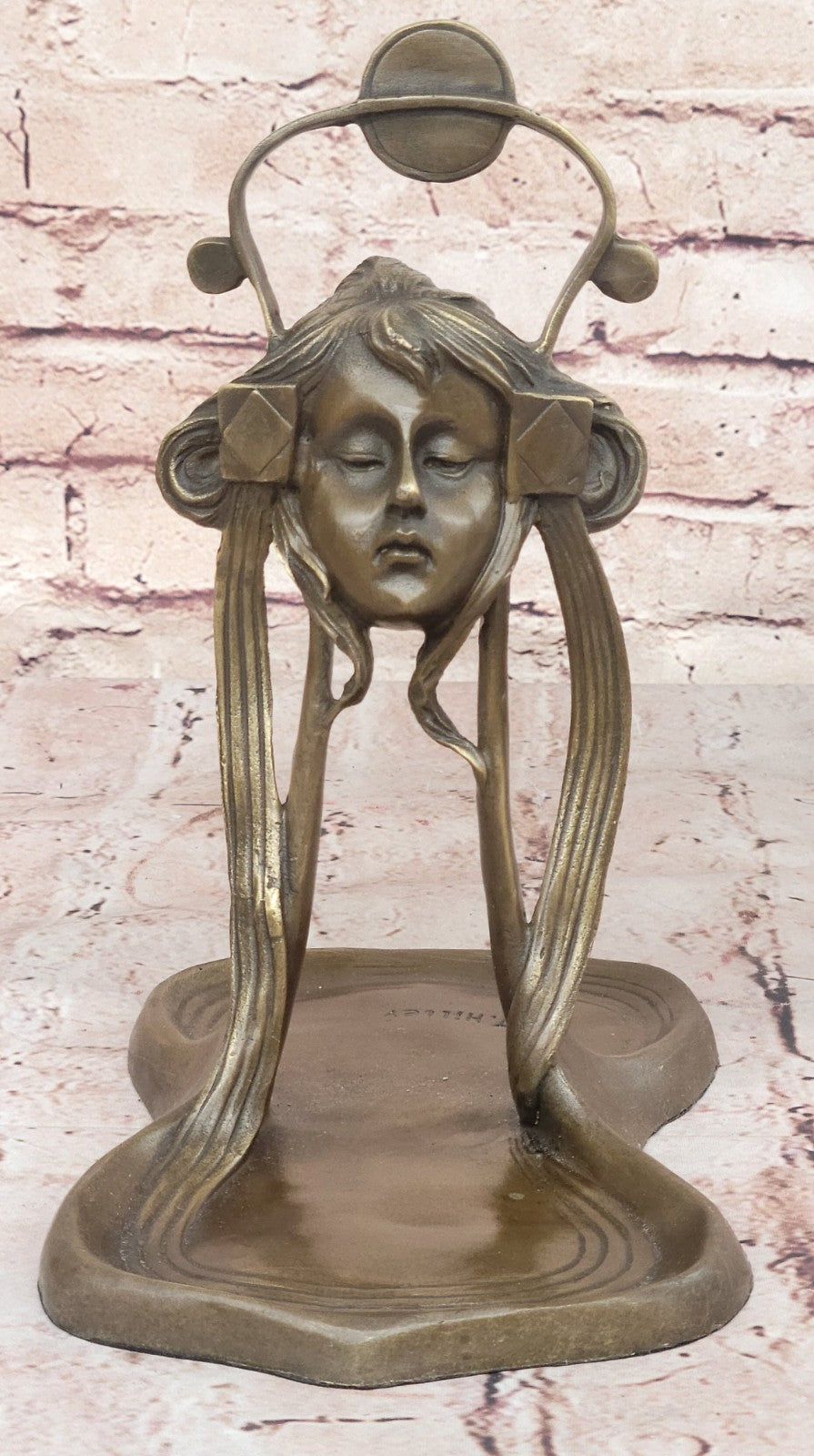Handcrafted bronze sculpture SALE Business Soap Tray Jewelry Deco Nouveau Art