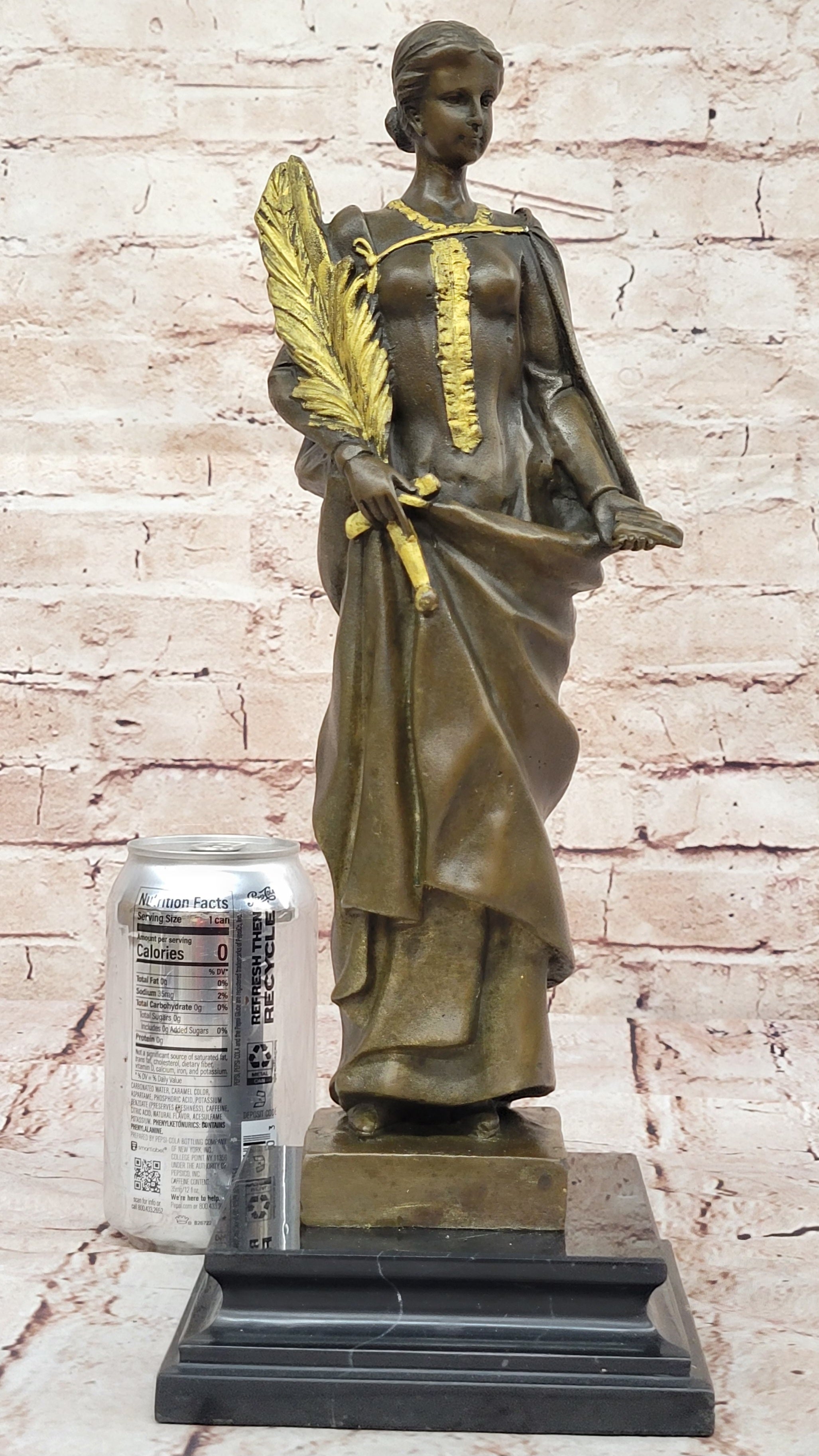 Handcrafted bronze sculpture SALE Bas Marble Goddess Greek Wisdom Lady Deco Art