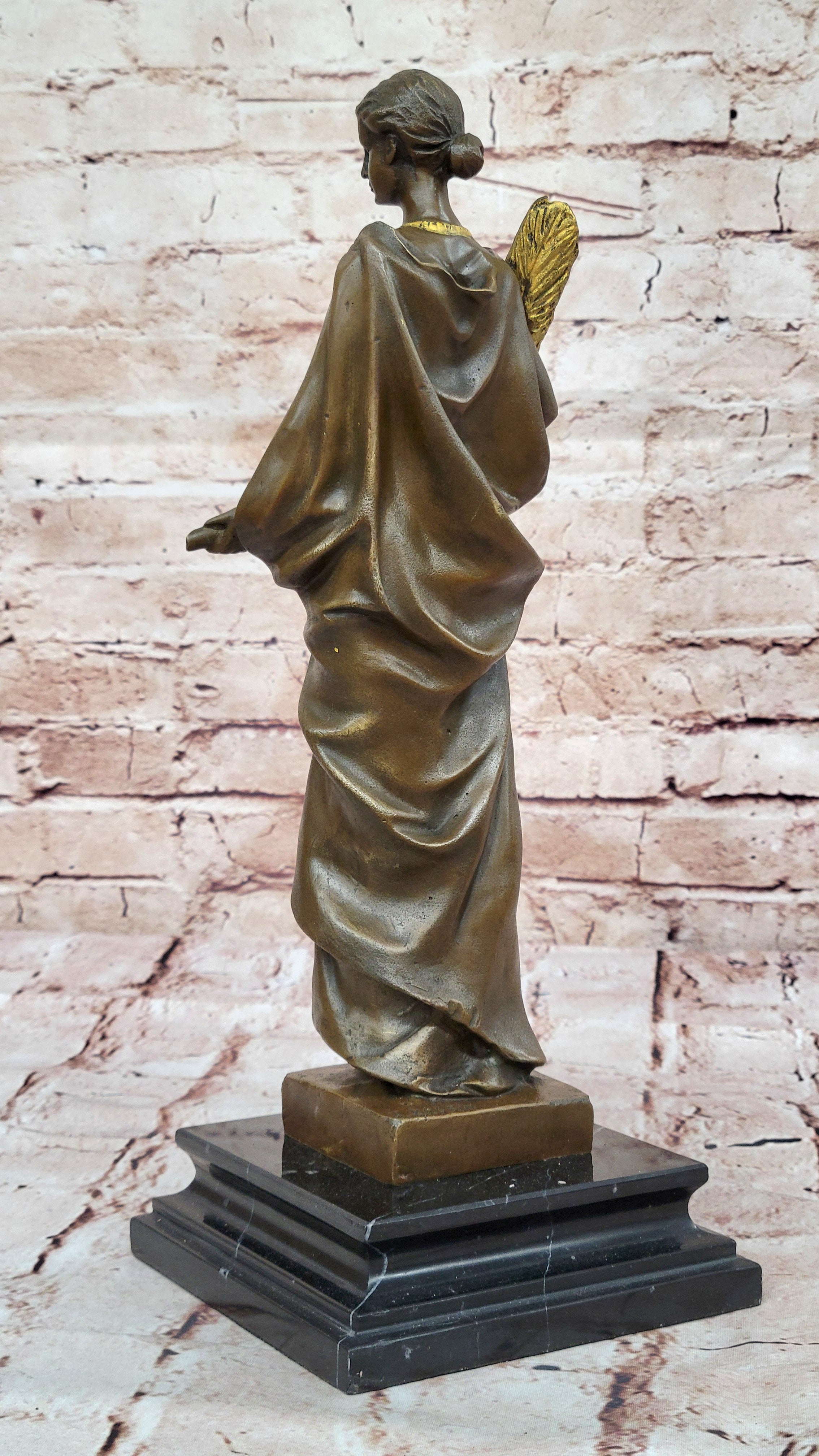 Handcrafted bronze sculpture SALE Bas Marble Goddess Greek Wisdom Lady Deco Art