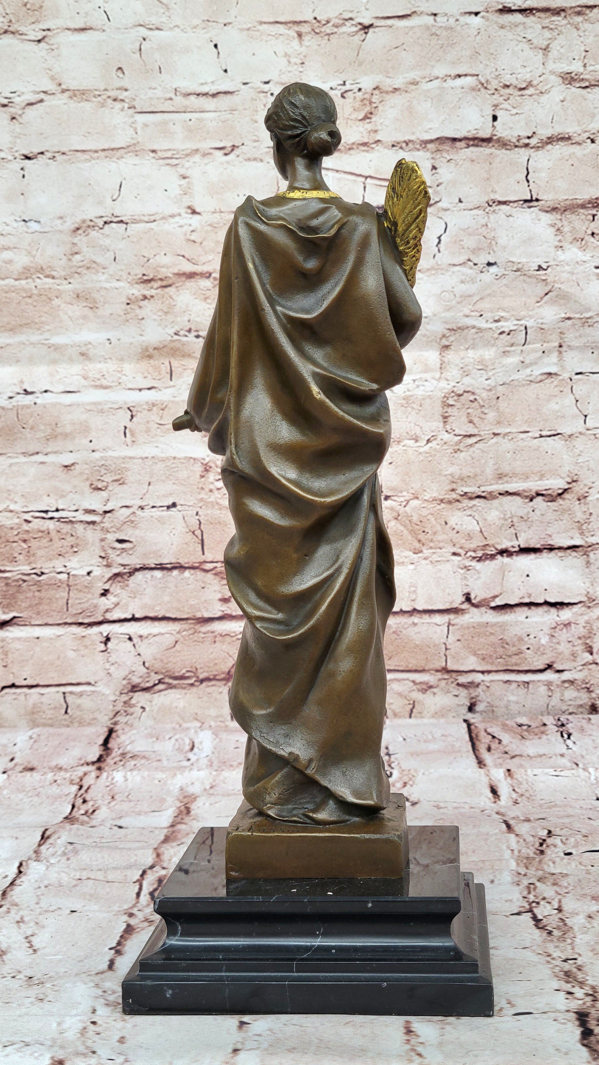 Handcrafted bronze sculpture SALE Bas Marble Goddess Greek Wisdom Lady Deco Art