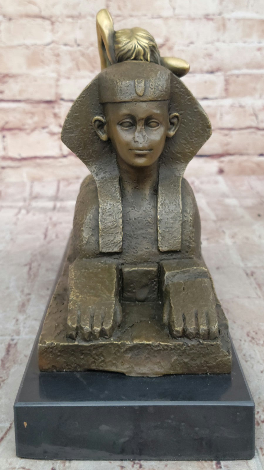 Handcrafted bronze sculpture Nude Myth Creature Sphinx Famous Pyramid Egyptian