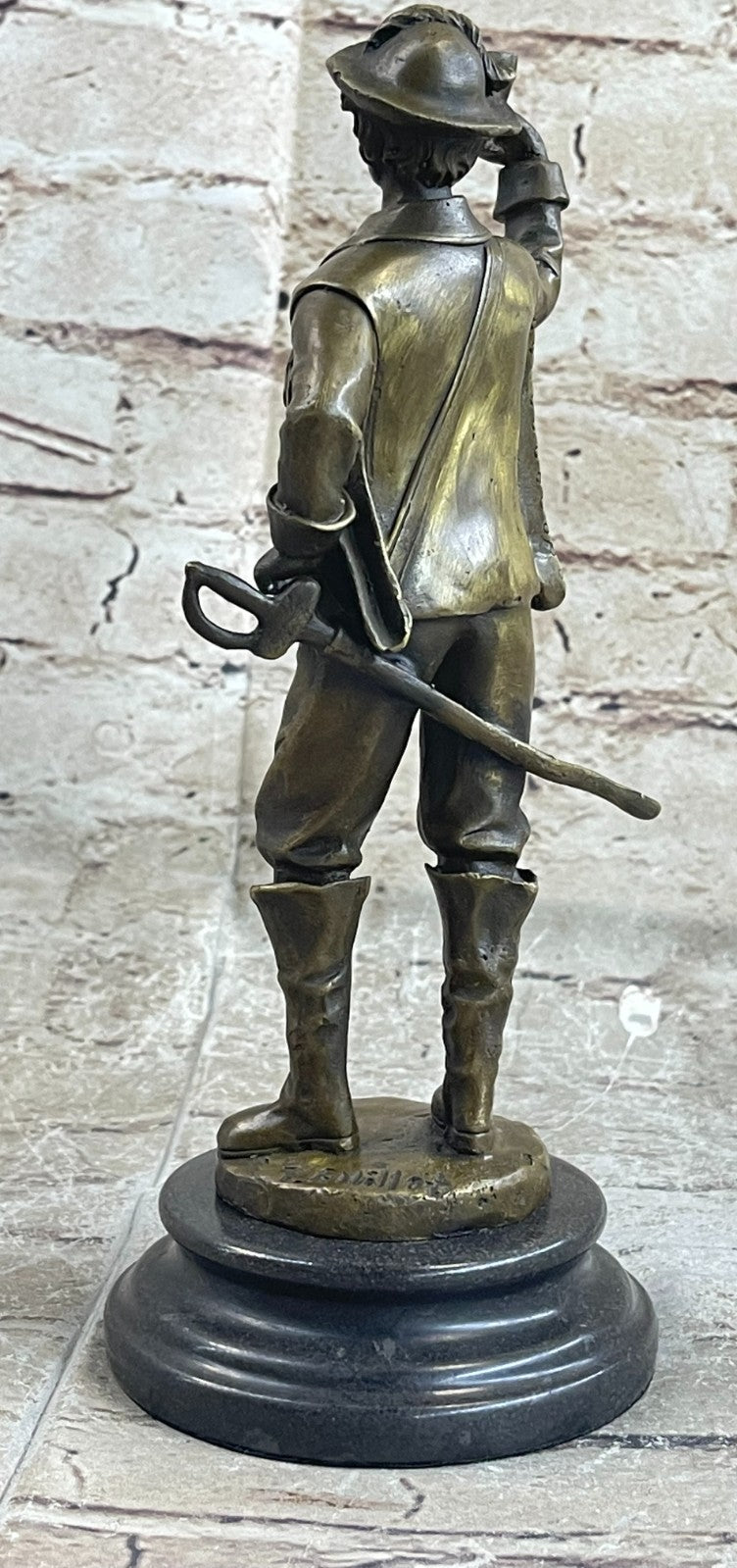 Hot Cast Cavalier with Sword Bronze Sculpture Marble Figurine Statue Figure
