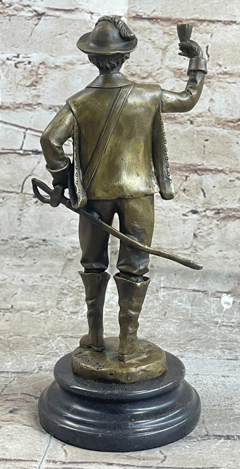 Hot Cast Cavalier with Sword Bronze Sculpture Marble Figurine Statue Figure