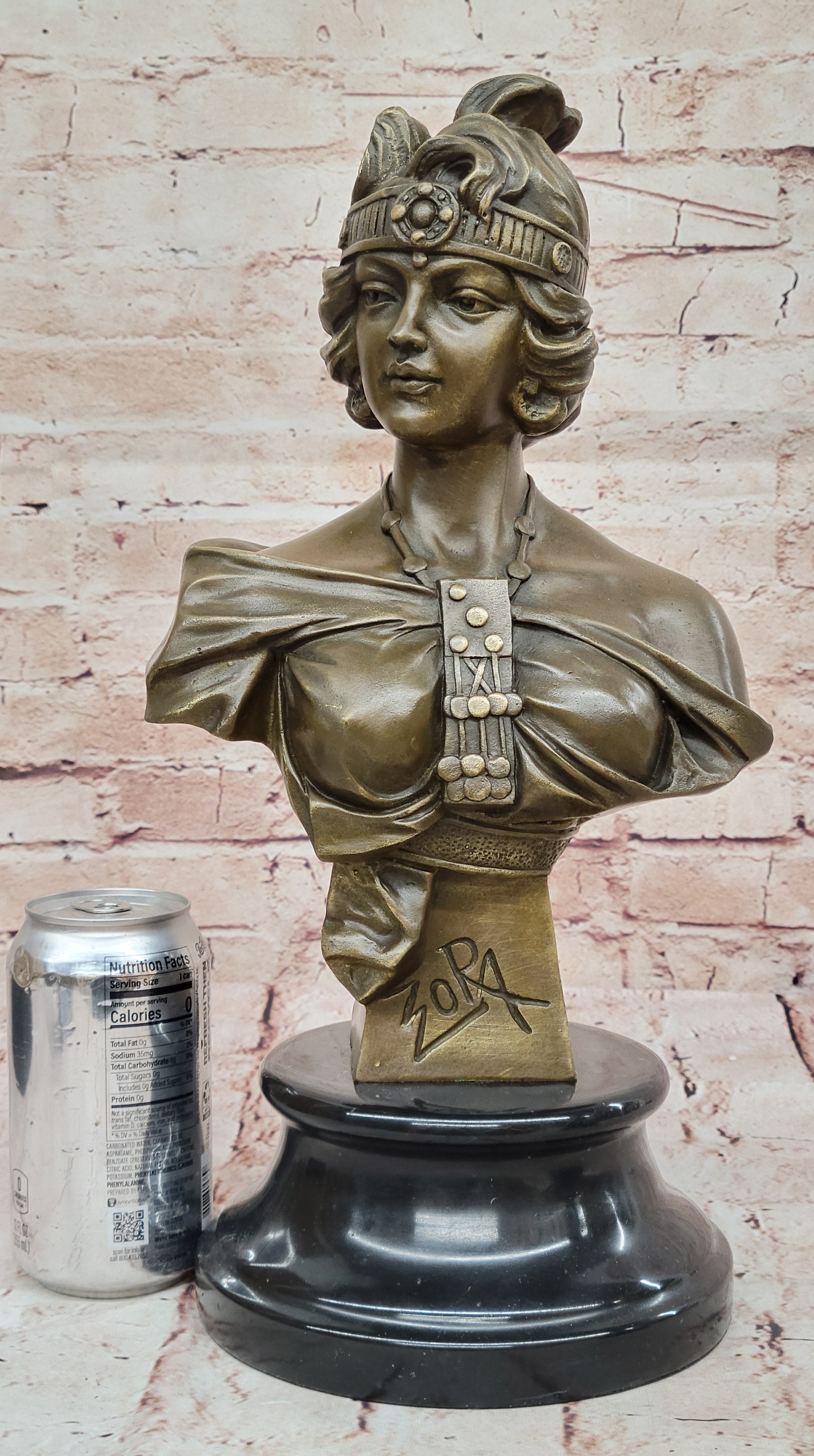 GOLD BROWN PATINA Sexy Female Bronze Great Detail Sculpture Statue Mantle