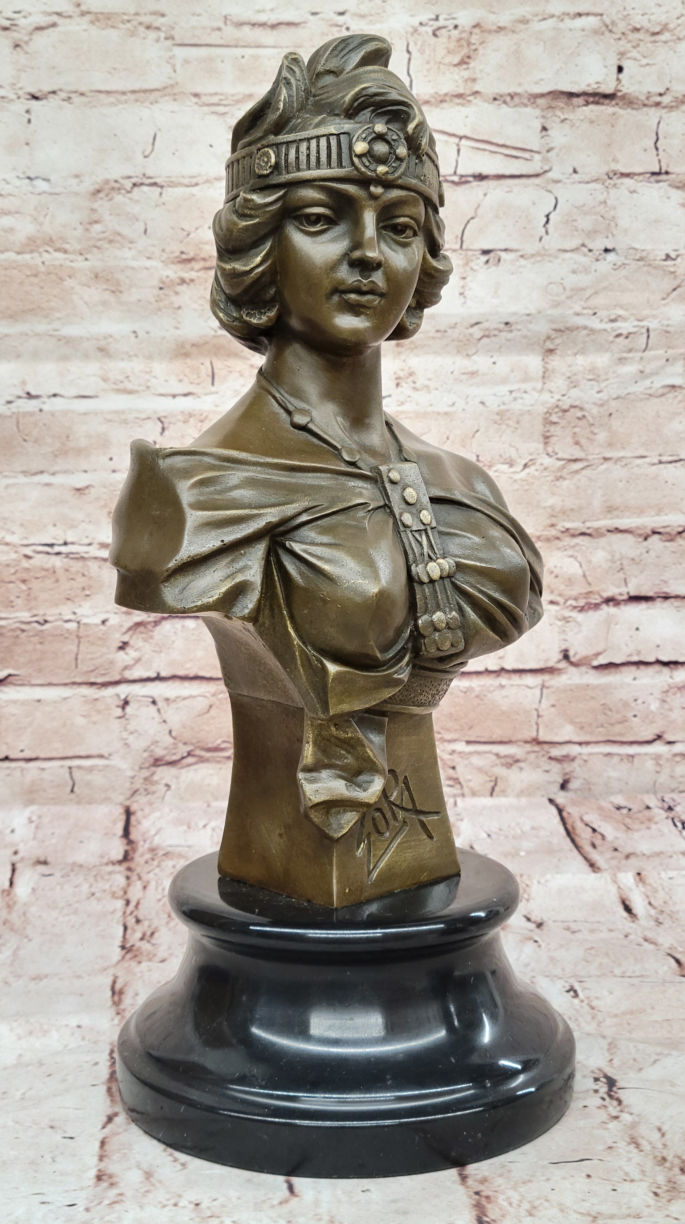 GOLD BROWN PATINA Sexy Female Bronze Great Detail Sculpture Statue Mantle