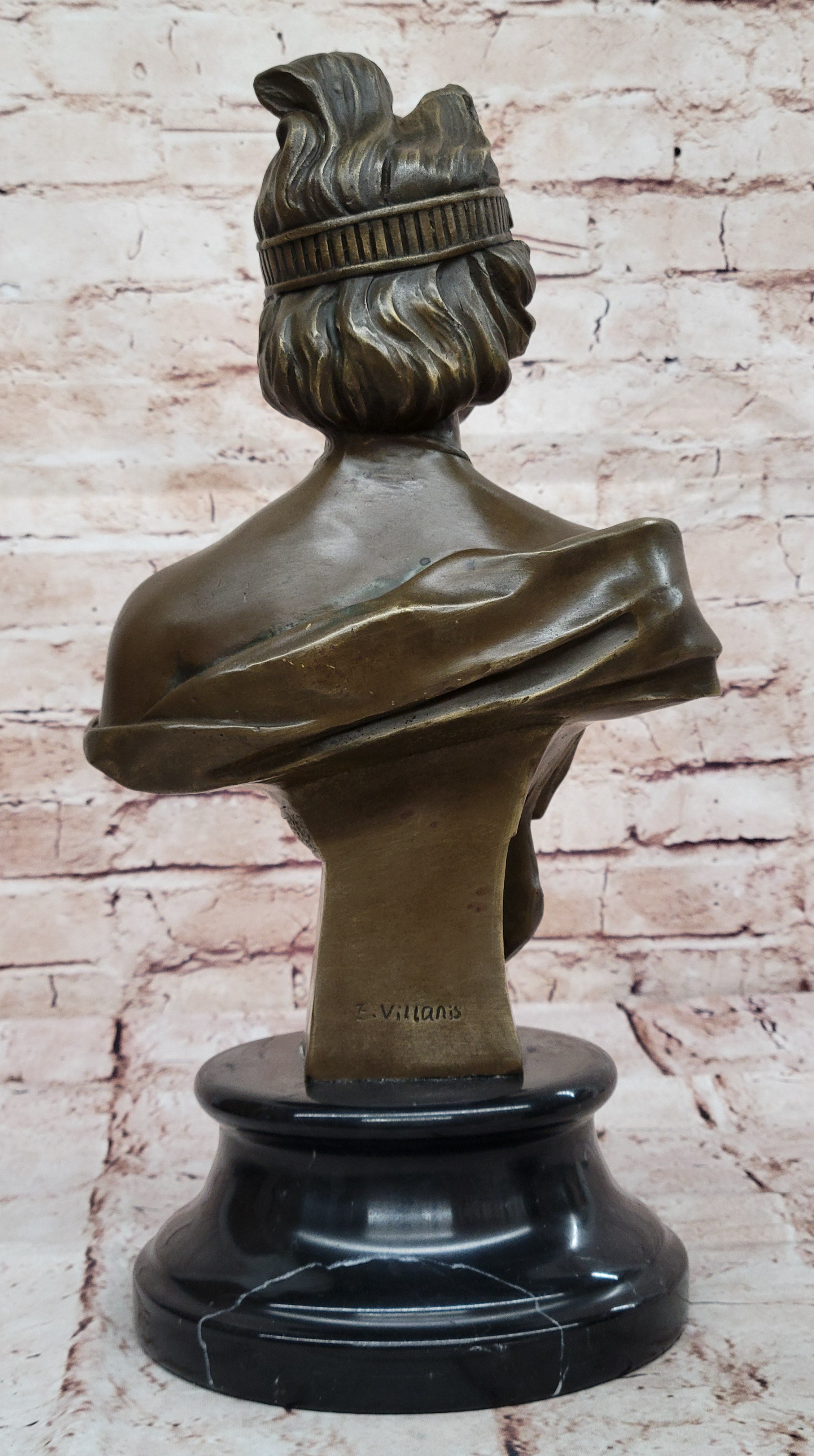 GOLD BROWN PATINA Sexy Female Bronze Great Detail Sculpture Statue Mantle