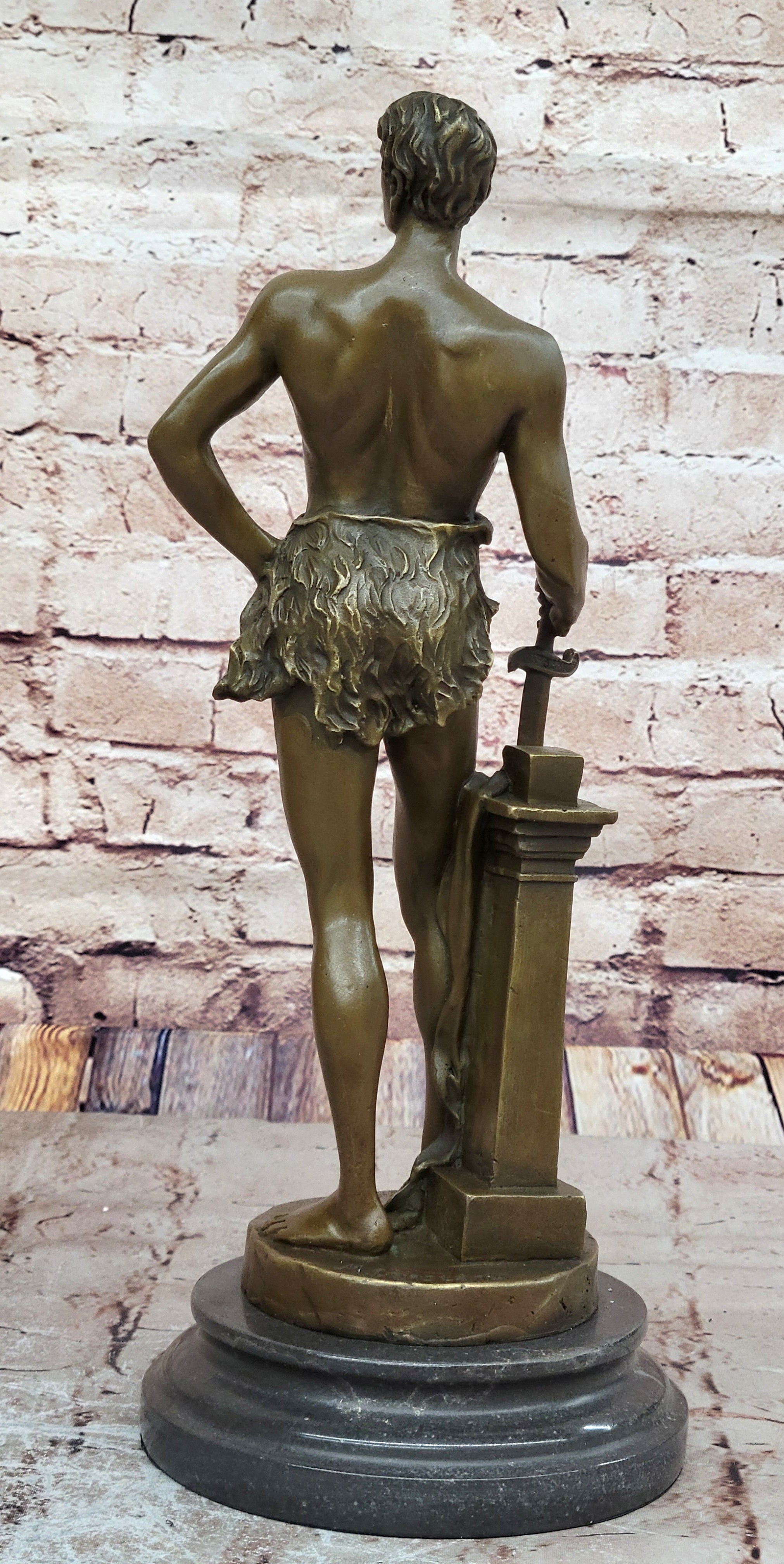 Collectible Bronze Sculpture Naked Tarzan Royal Prince Roman Figurine