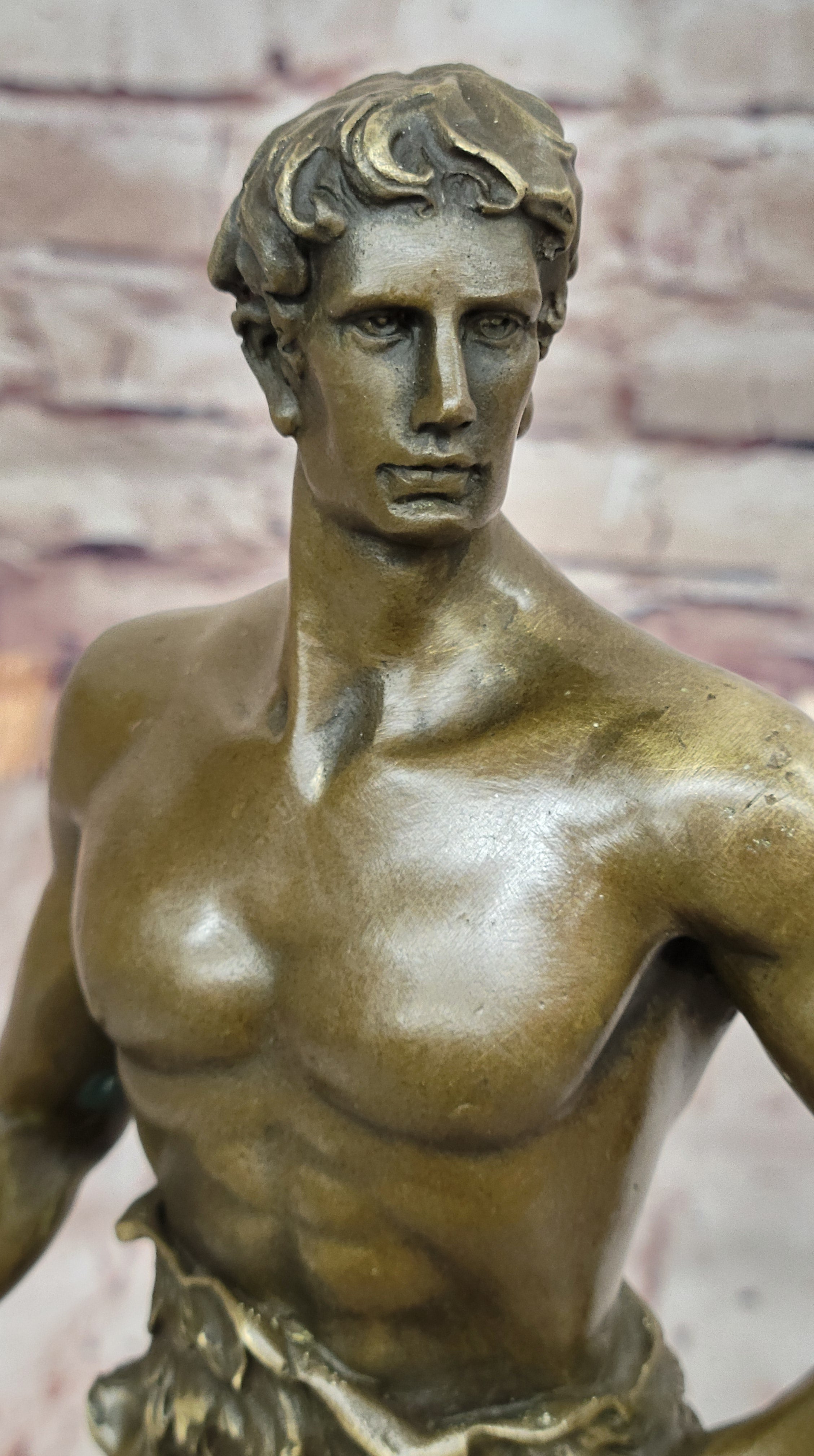 Collectible Bronze Sculpture Naked Tarzan Royal Prince Roman Figurine