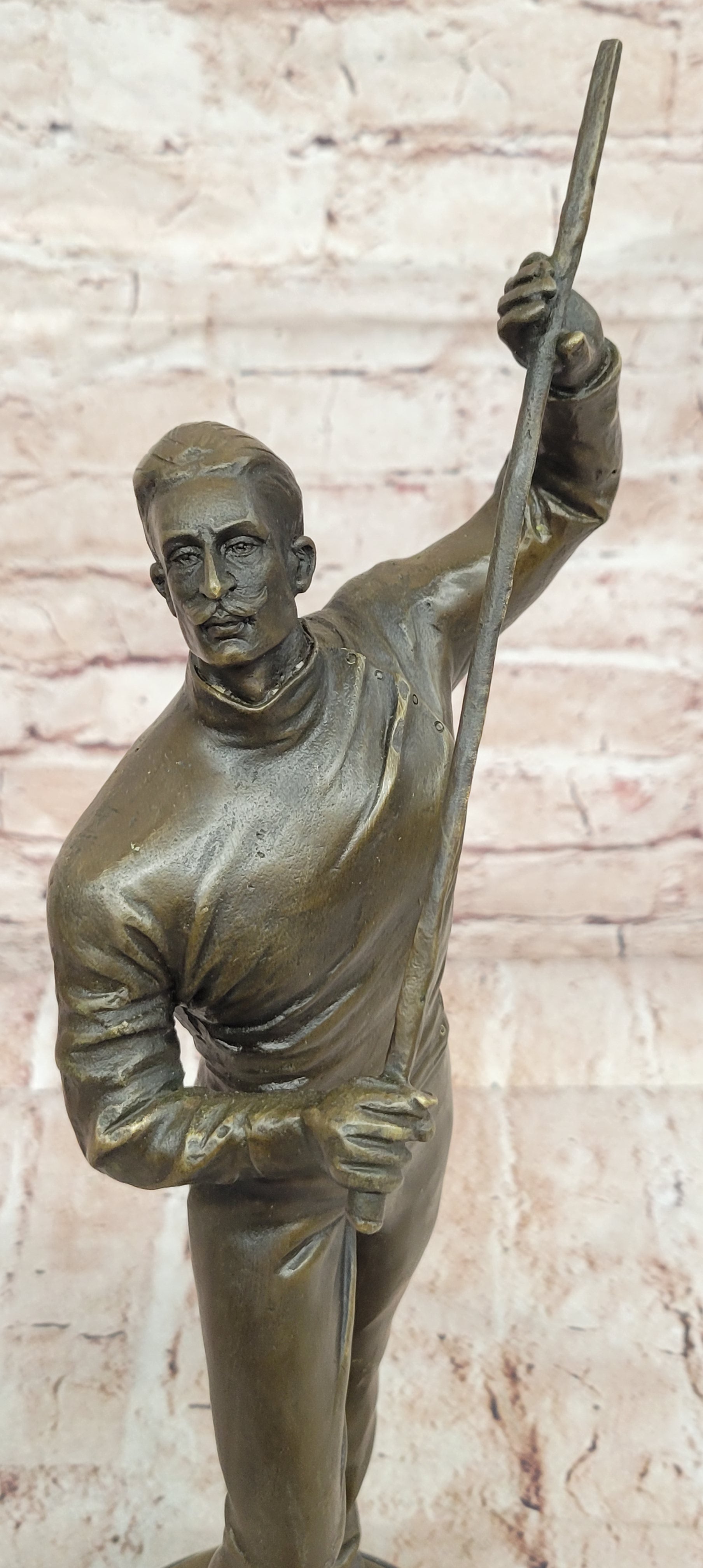 Hot Cast Fencer Sport Bronze Sculpture Home Office Trophy Marble Base Figurine