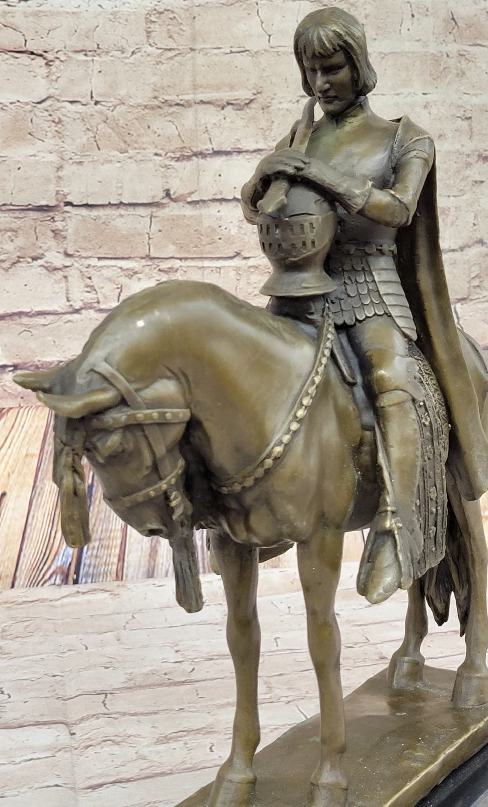 Bronze Sculpture of King Arthur Legendary British Leader Collectible Home Design