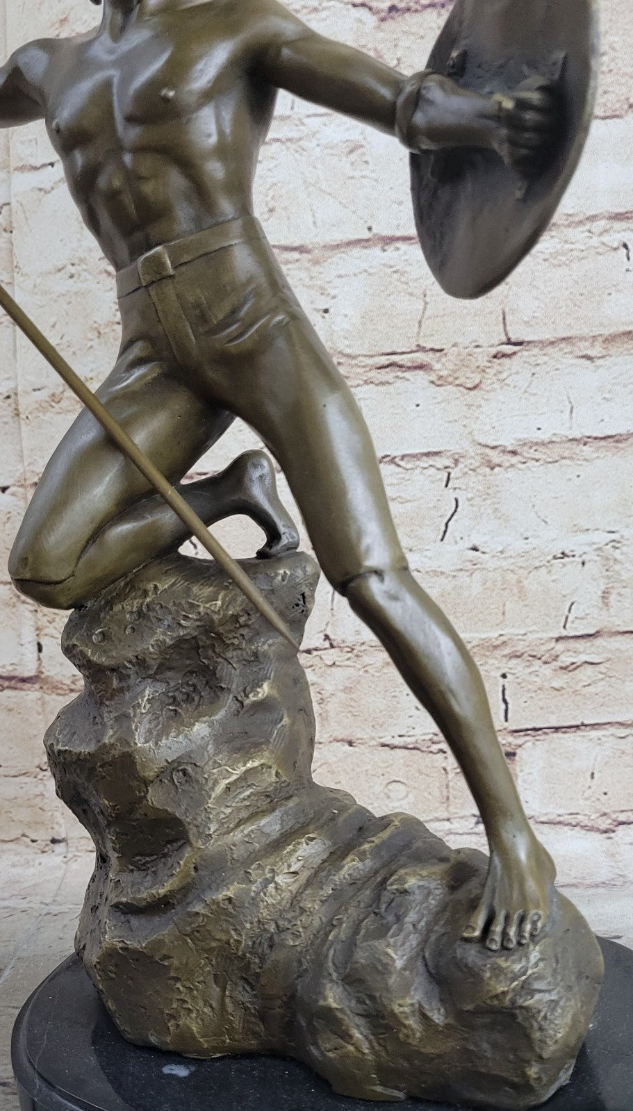 16" Western Art Bronze Statue Famous Roman warrior shield Statue Sculpture Sale