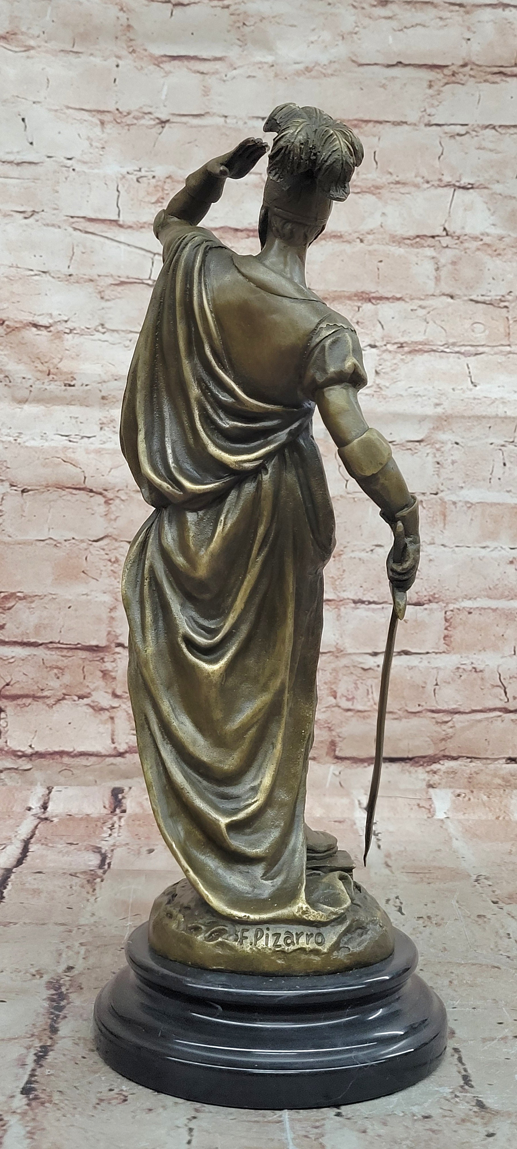 Bronze Sculpture Greek/Roman Soldier Holding Sword Hot Cast Museum Quality Work