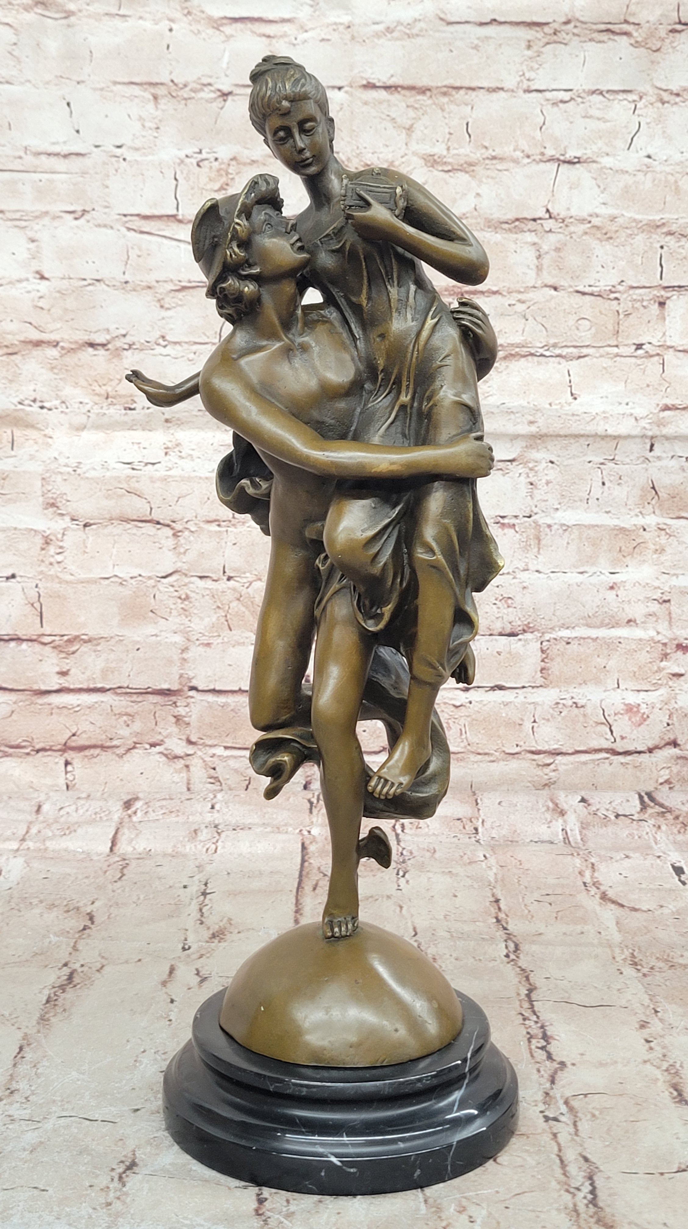 Handcrafted bronze sculpture SALE Pandor And Mercury Flying Hermes Of Rendition