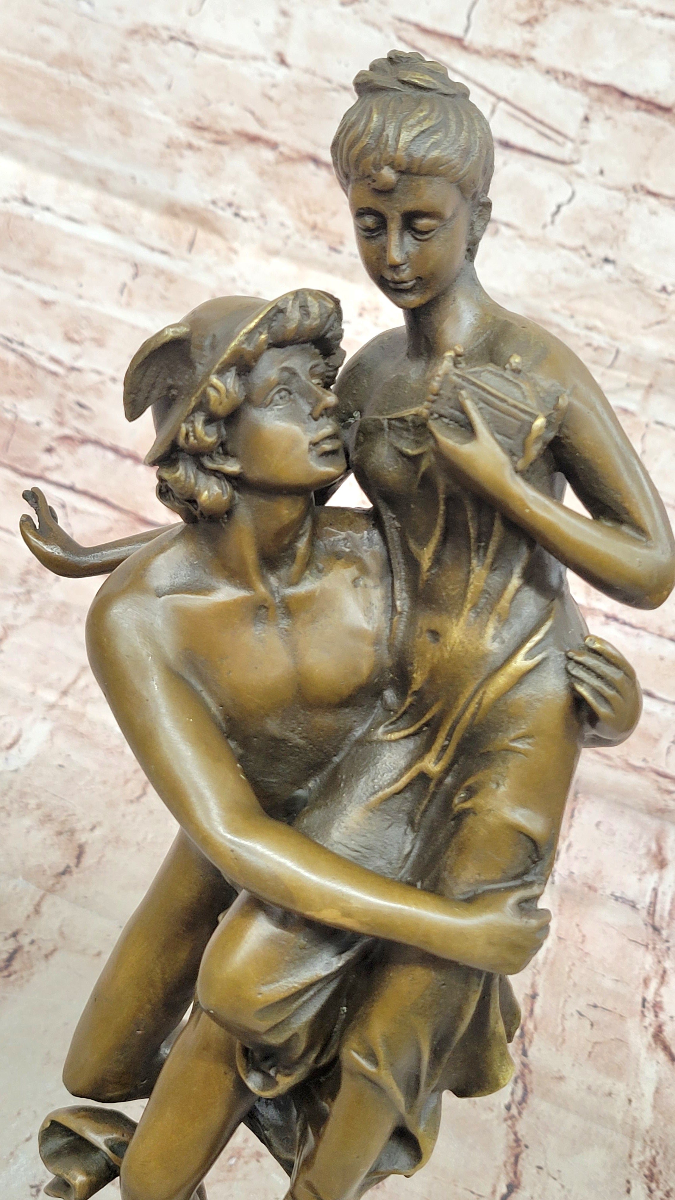 Handcrafted bronze sculpture SALE Pandor And Mercury Flying Hermes Of Rendition