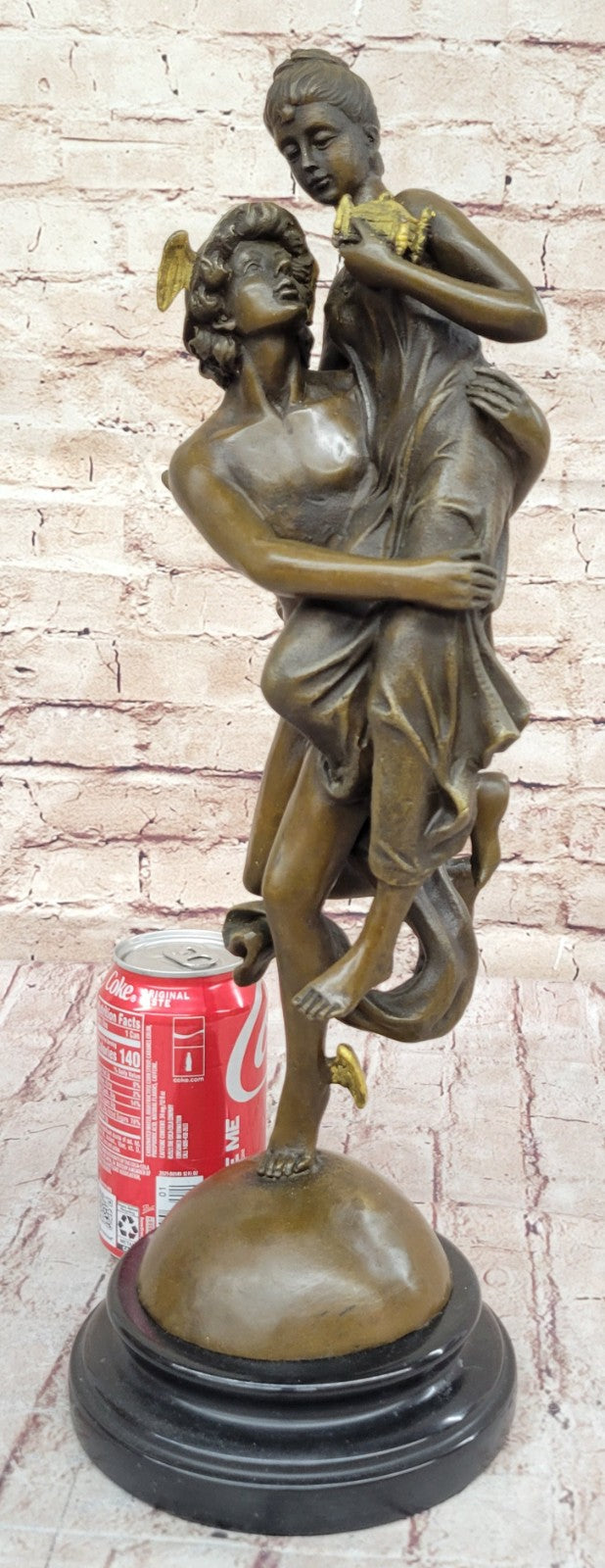 Handcrafted bronze sculpture SALE Marble Mercury Flying With Box Pandora Large