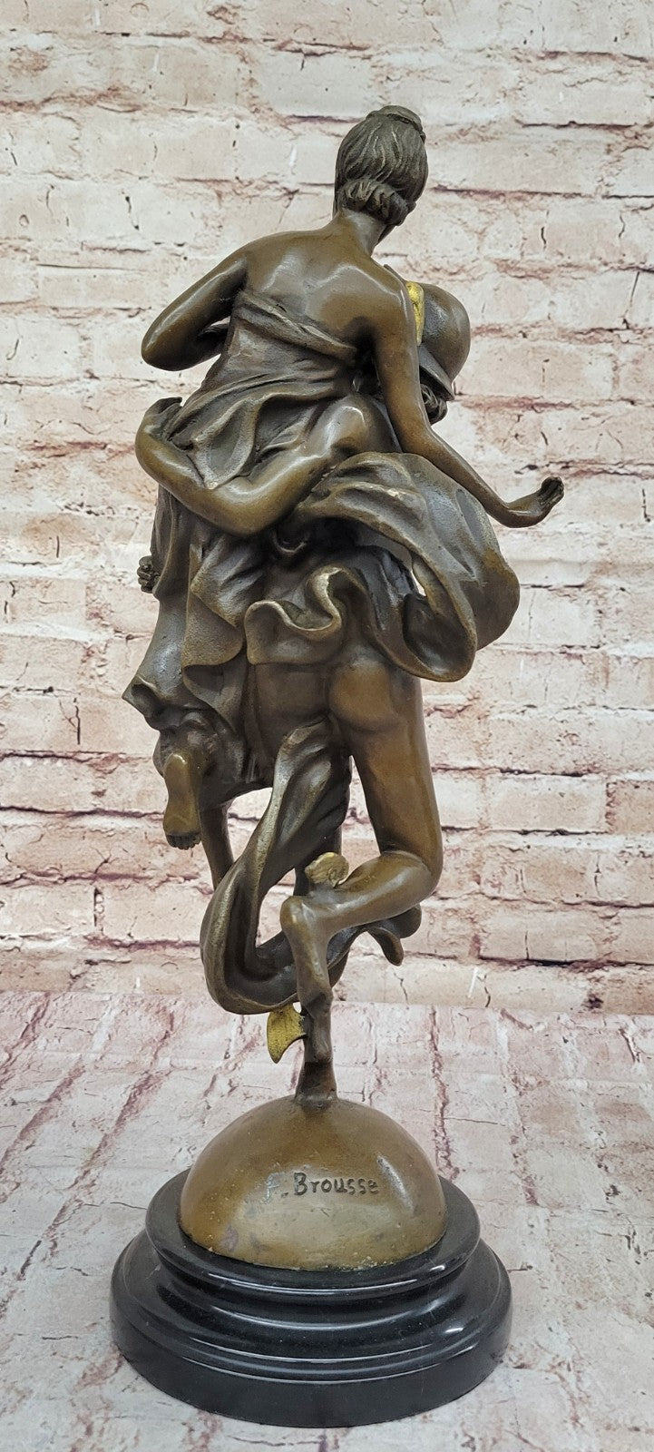 Handcrafted bronze sculpture SALE Marble Mercury Flying With Box Pandora Large