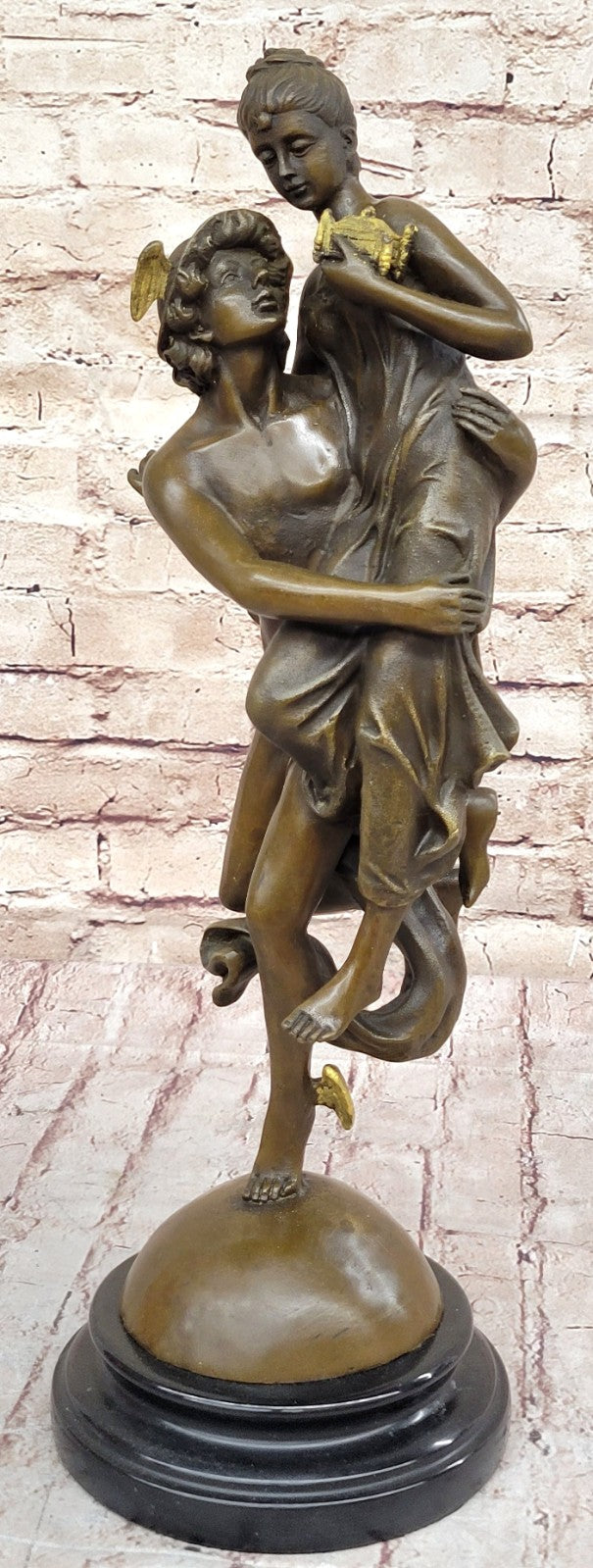 Handcrafted bronze sculpture SALE Marble Mercury Flying With Box Pandora Large
