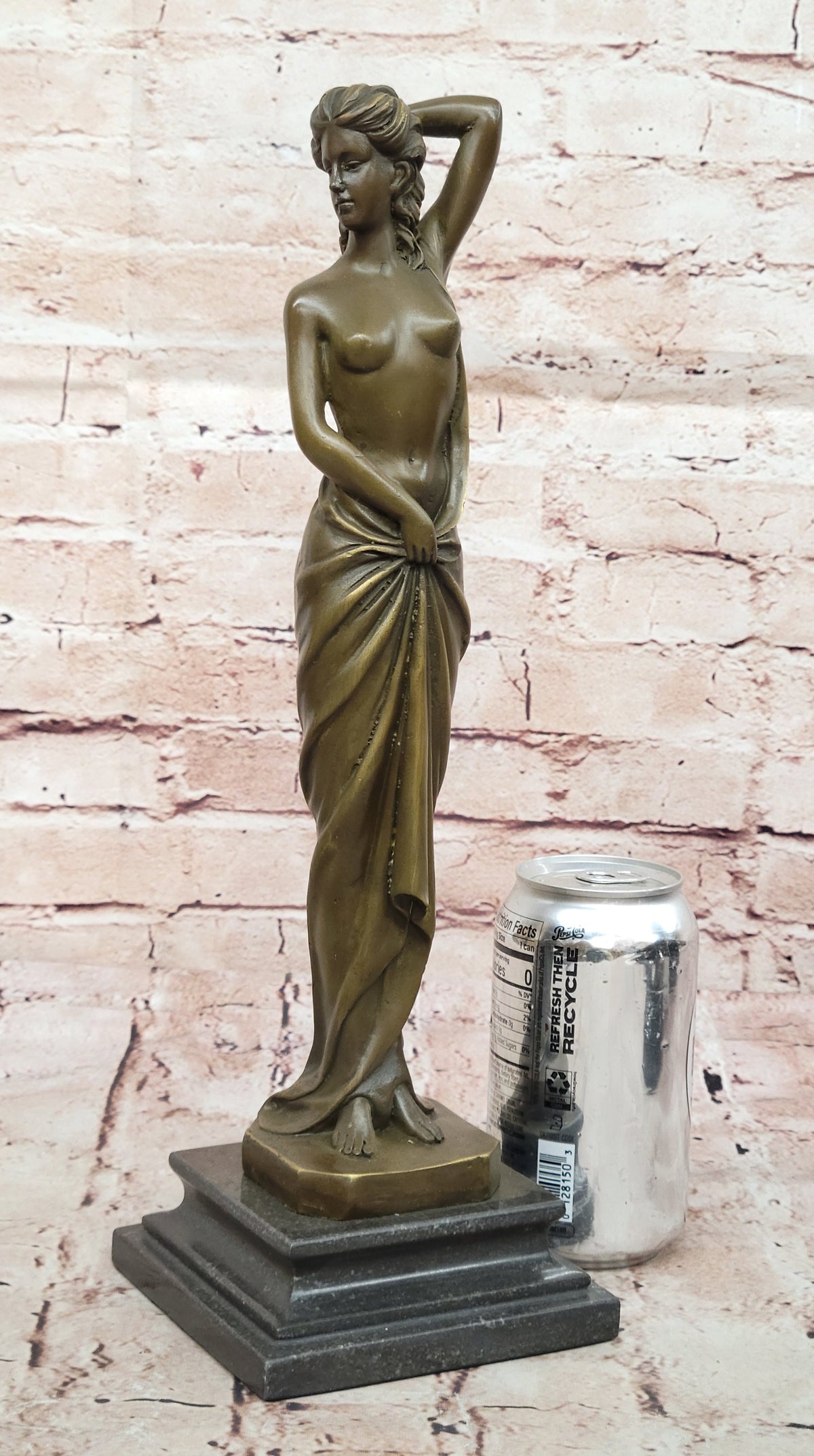Erotic Nude Real Bronze Sculpture Statue Sexy Girl Holding Up Her Dress Décor