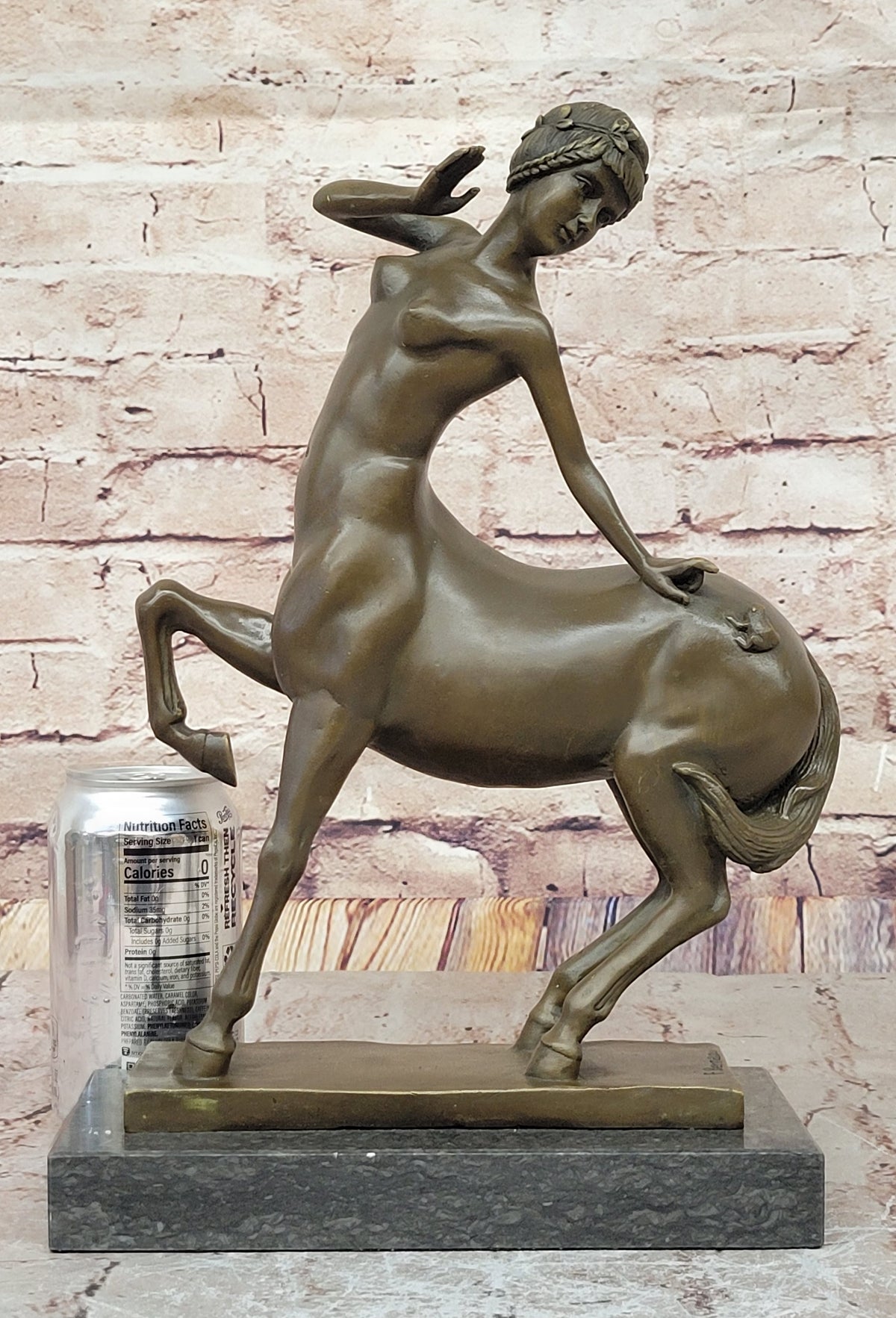 Bronze Sculpture Semi Nude Femal Methodological Centaur Half Woman Half Horse NR