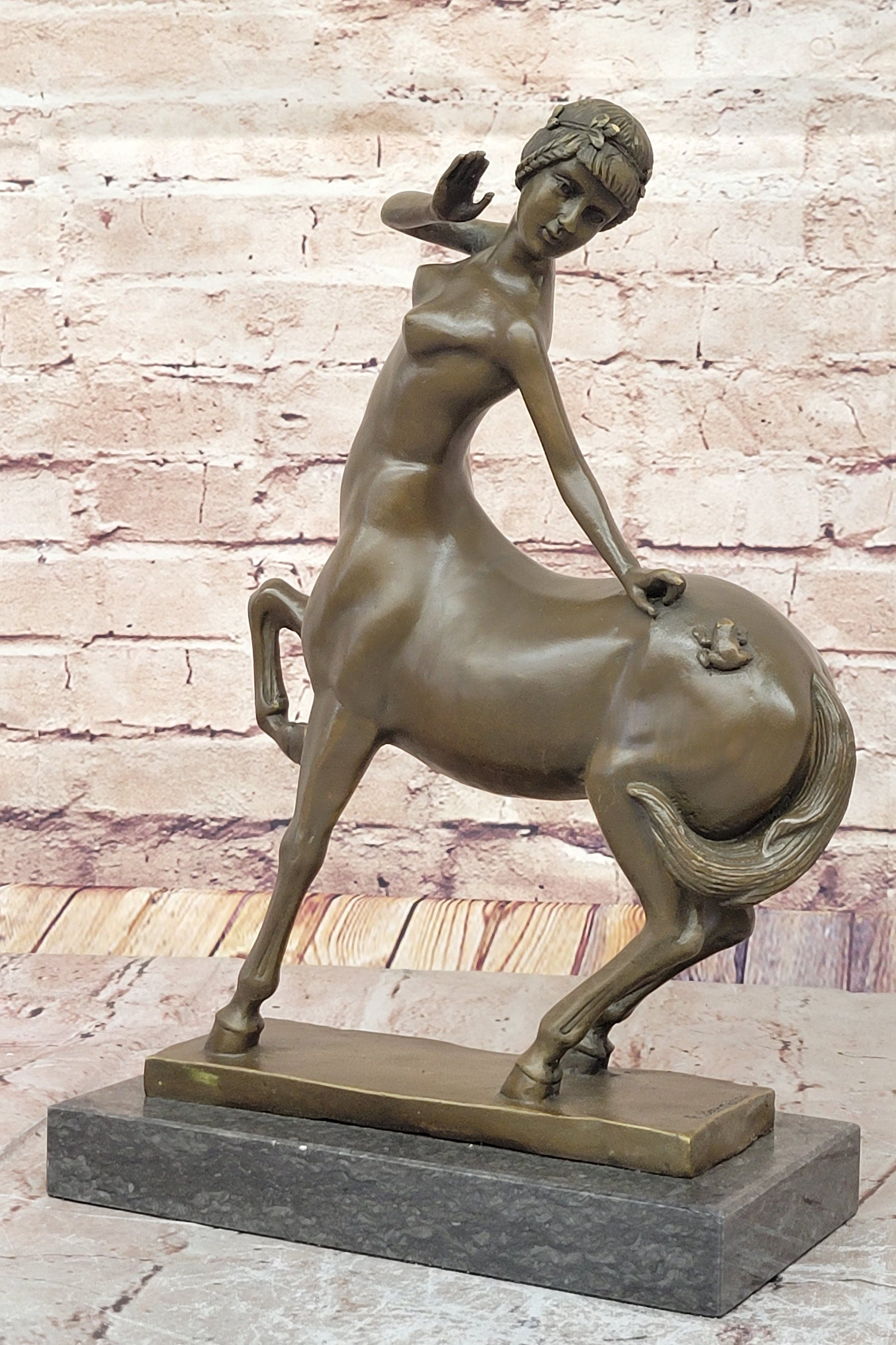 Bronze Sculpture Semi Nude Femal Methodological Centaur Half Woman Half Horse NR