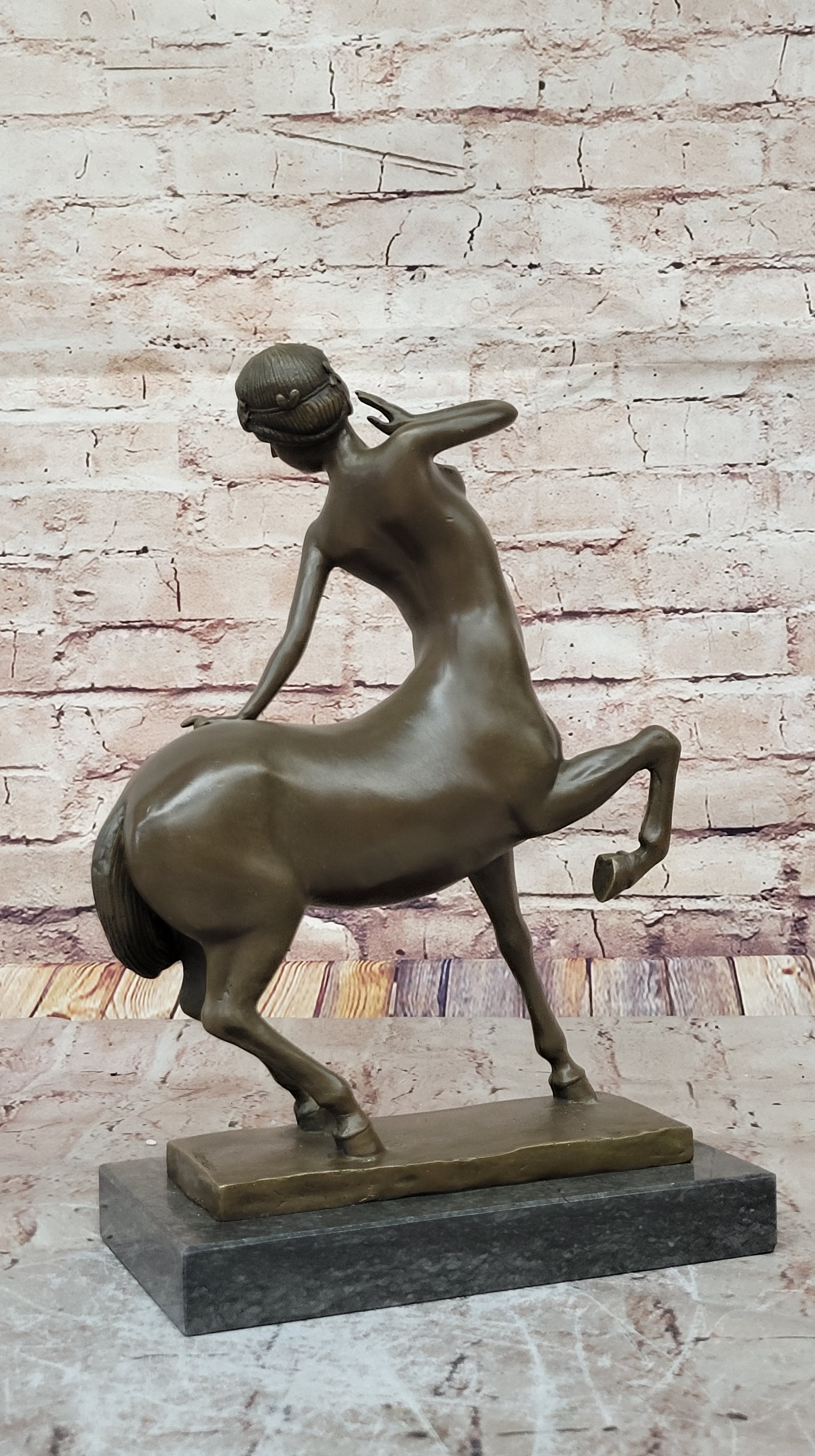 Bronze Sculpture Semi Nude Femal Methodological Centaur Half Woman Half Horse NR