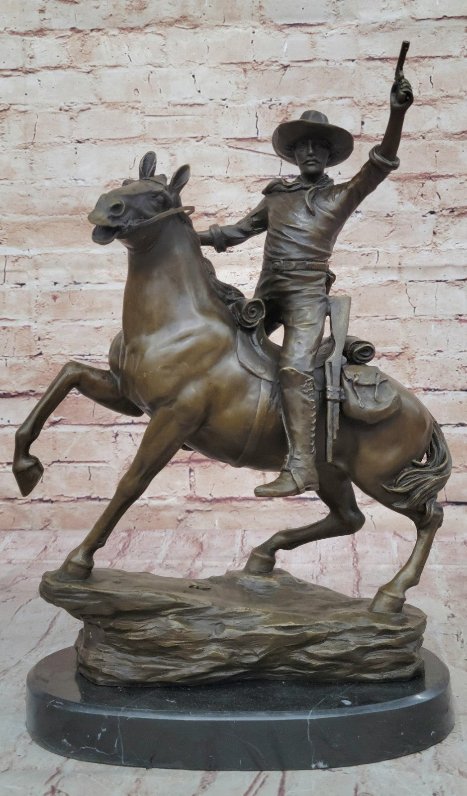 "The Desperado" by Carl Kauba Cowboy Marshal horse Gun Bronze Sculpture Figurine