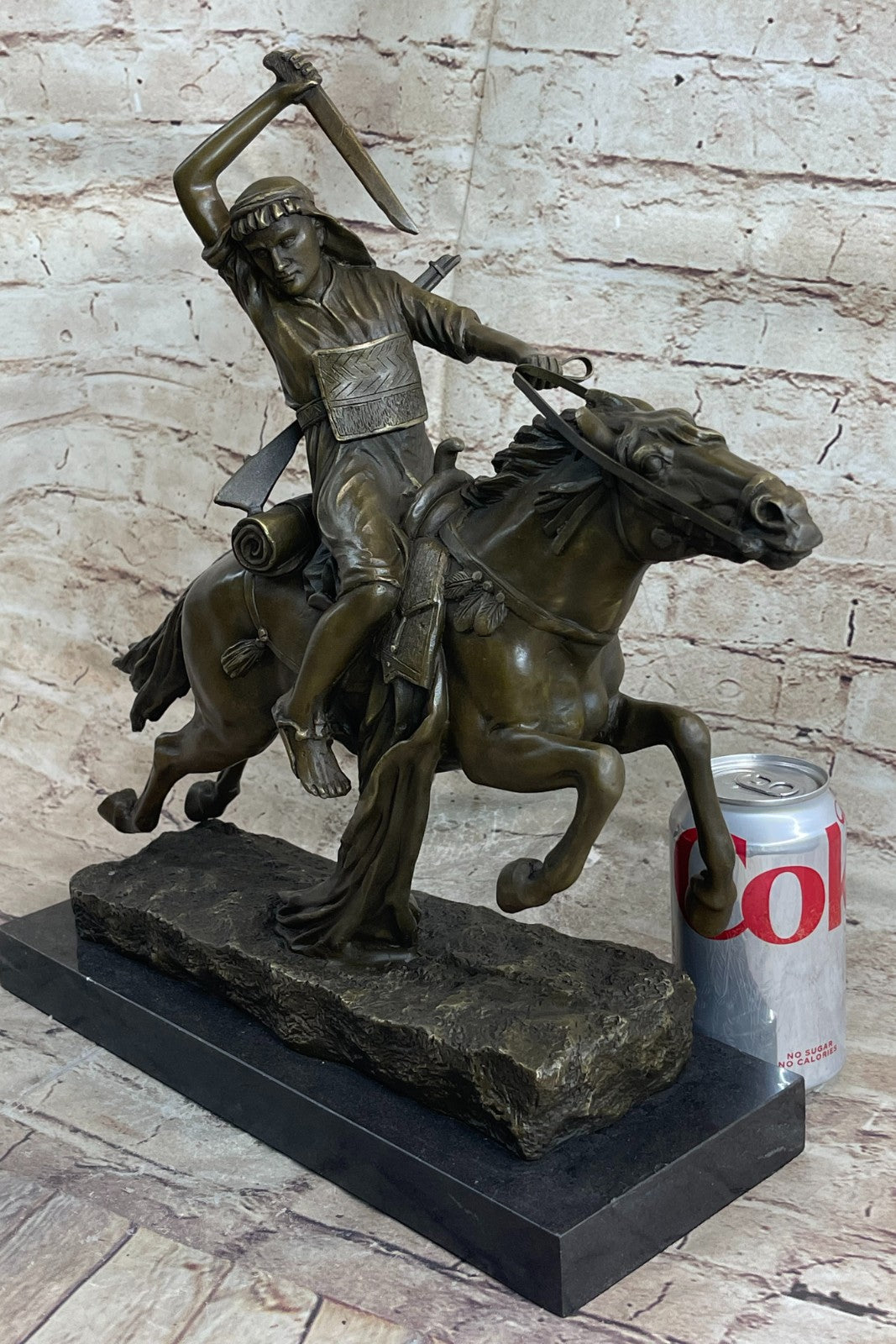 Franz Bergman - Austrian cold painted bronze Arab on horseback with Sword