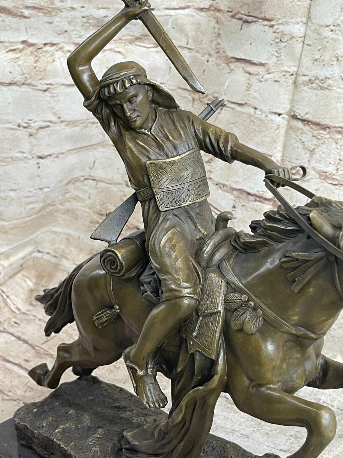 Franz Bergman - Austrian cold painted bronze Arab on horseback with Sword