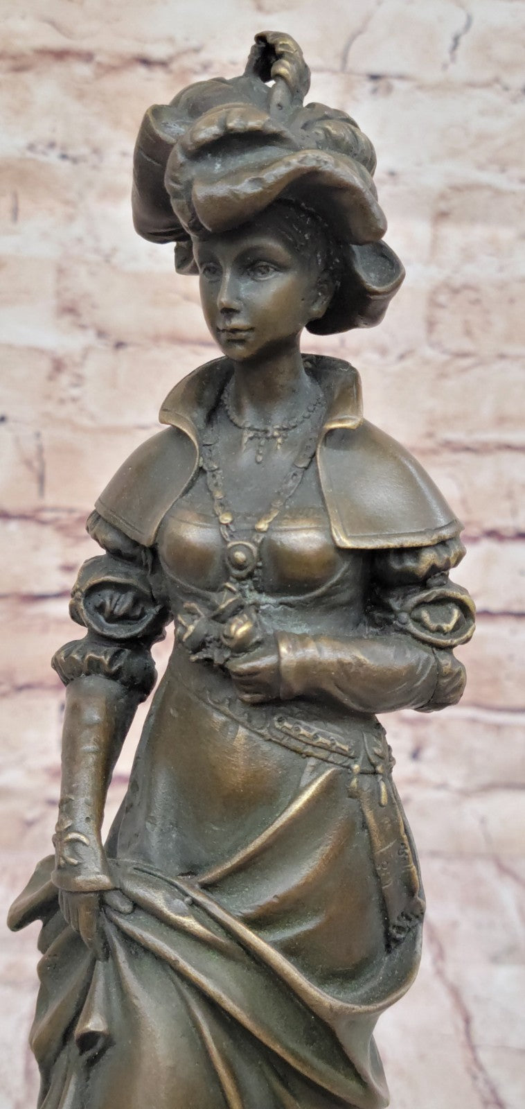 Vintage Victorian Sculpture Nouveau Signed Bronze Patina Spelter Hot Cast Deco