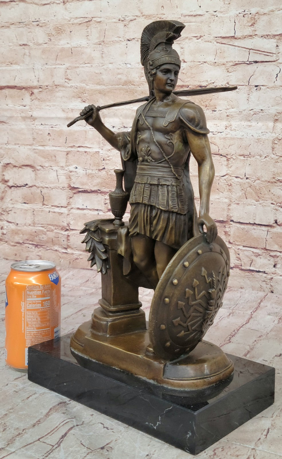 Bronze Sculpture of a Roman Warrior by Huzel , French Masterpiece Detailed Deal