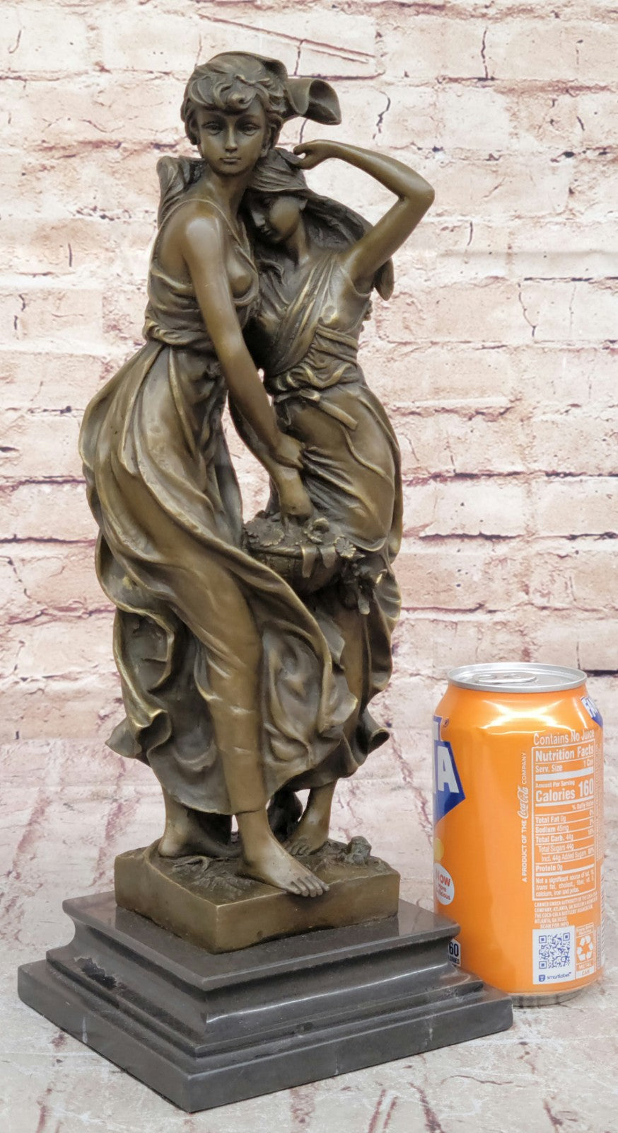 Handcrafted bronze sculpture SALE Flowe In Girl Young Two Moreau By Consolation