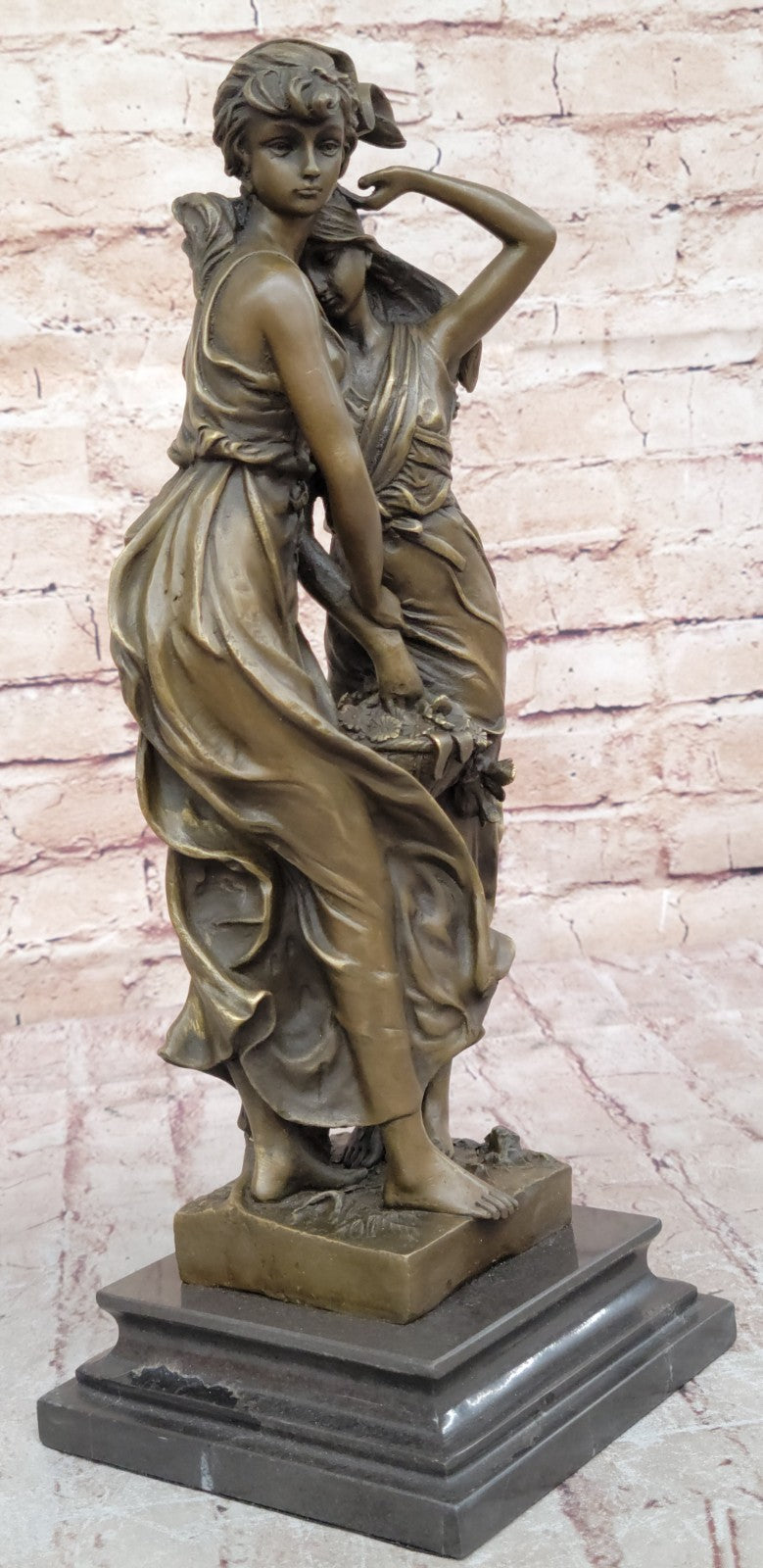 Handcrafted bronze sculpture SALE Flowe In Girl Young Two Moreau By Consolation