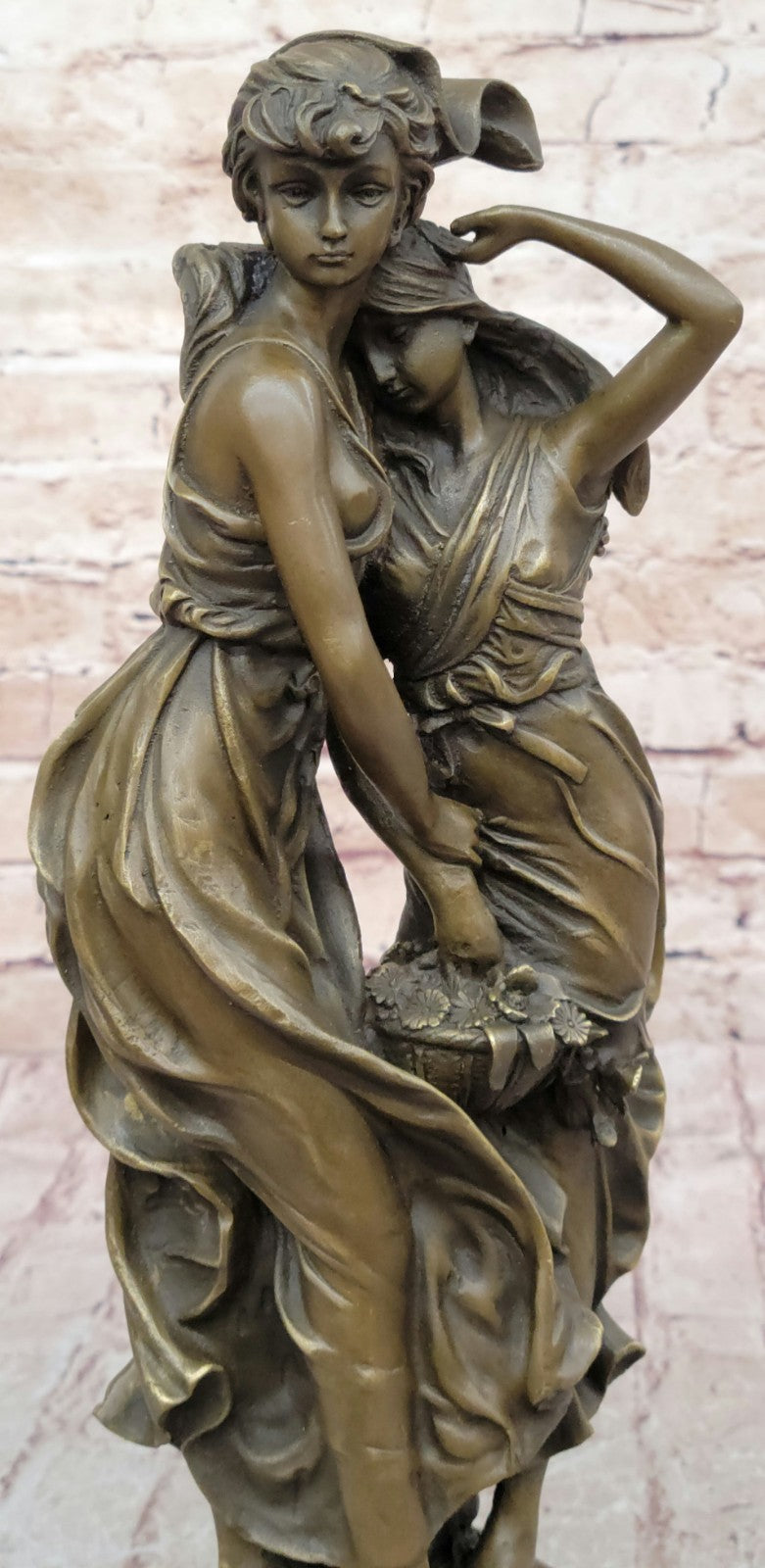 Handcrafted bronze sculpture SALE Flowe In Girl Young Two Moreau By Consolation