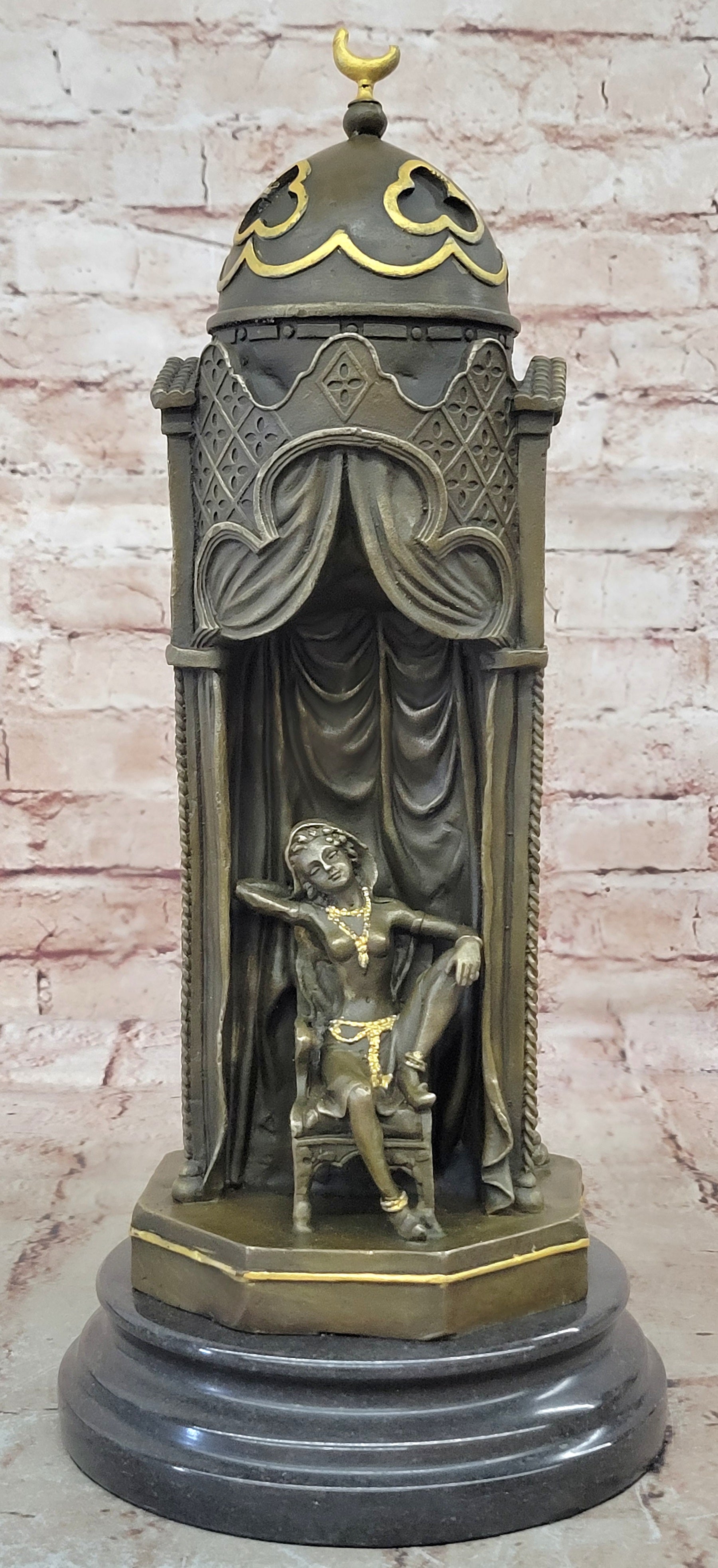 Handcrafted bronze sculpture SALE Gir Slave A Protecting Man Arab Bergman Franz