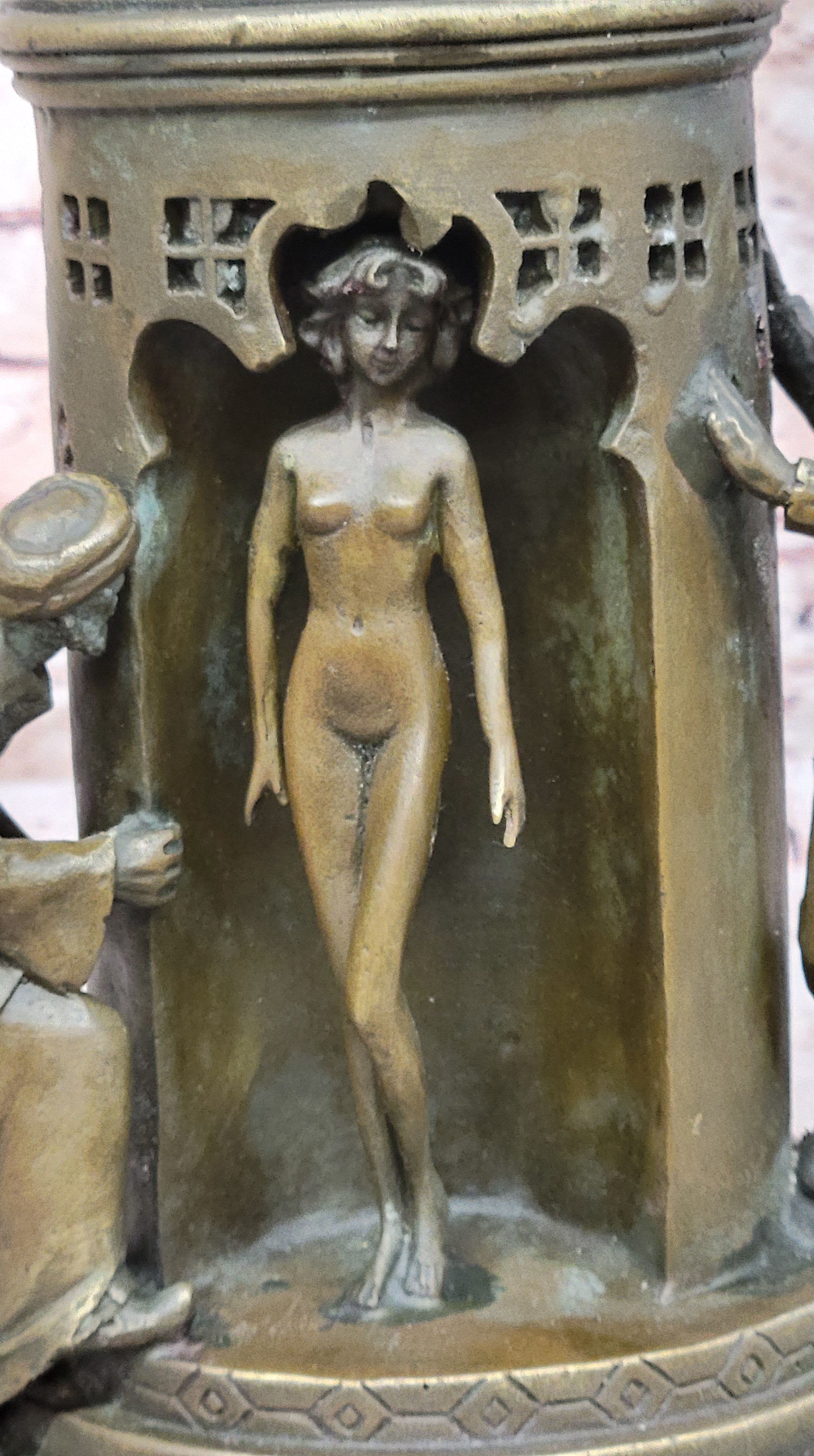 Franz Bergman Real Vienna Solid Nude Bronze Slave Trader Sculpture – Lost Wax Masterpiece on Marble Base