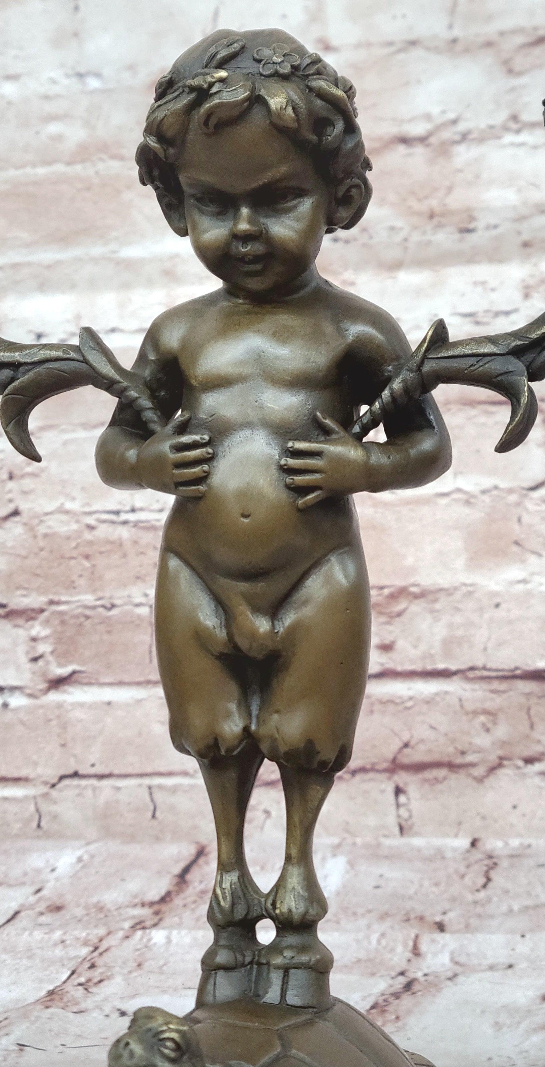 Handcrafted bronze sculpture SALE Holde Candle Artist Italian Vitaleh Aldo Rare