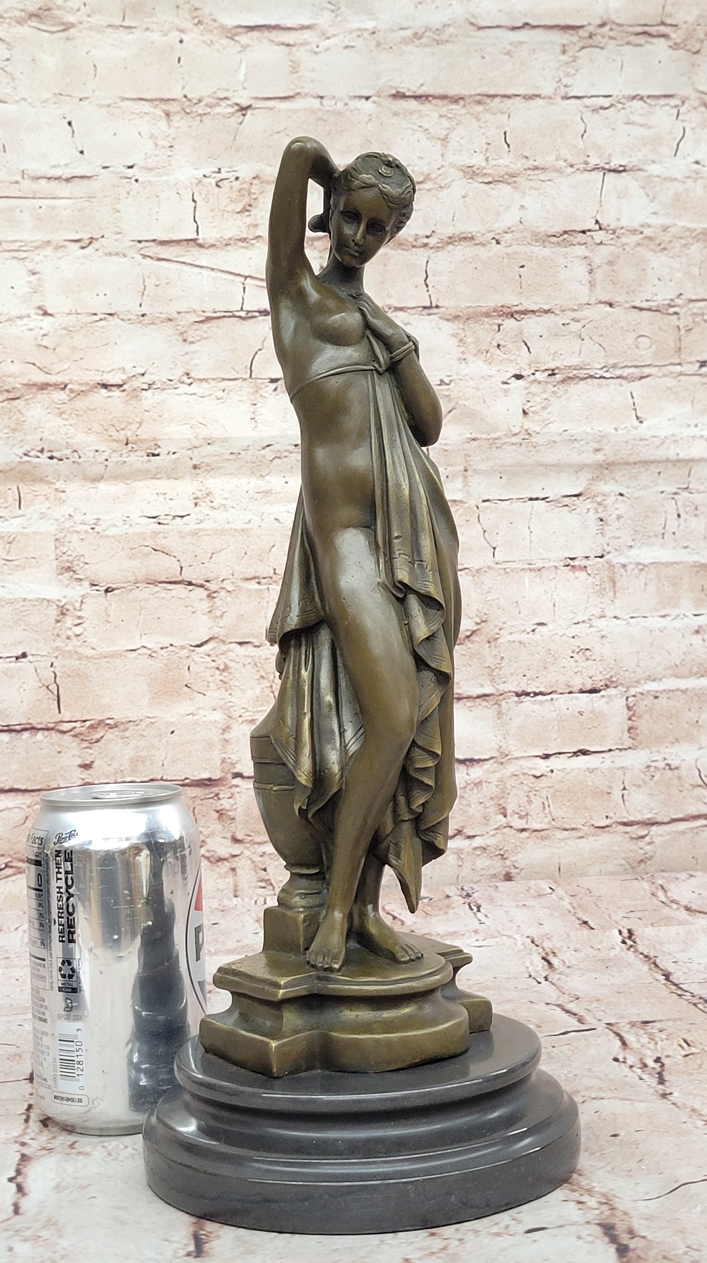 Figurine Femme Nue Phryne Érotique Bronze Statue Élégant Art Deco Signé Figure