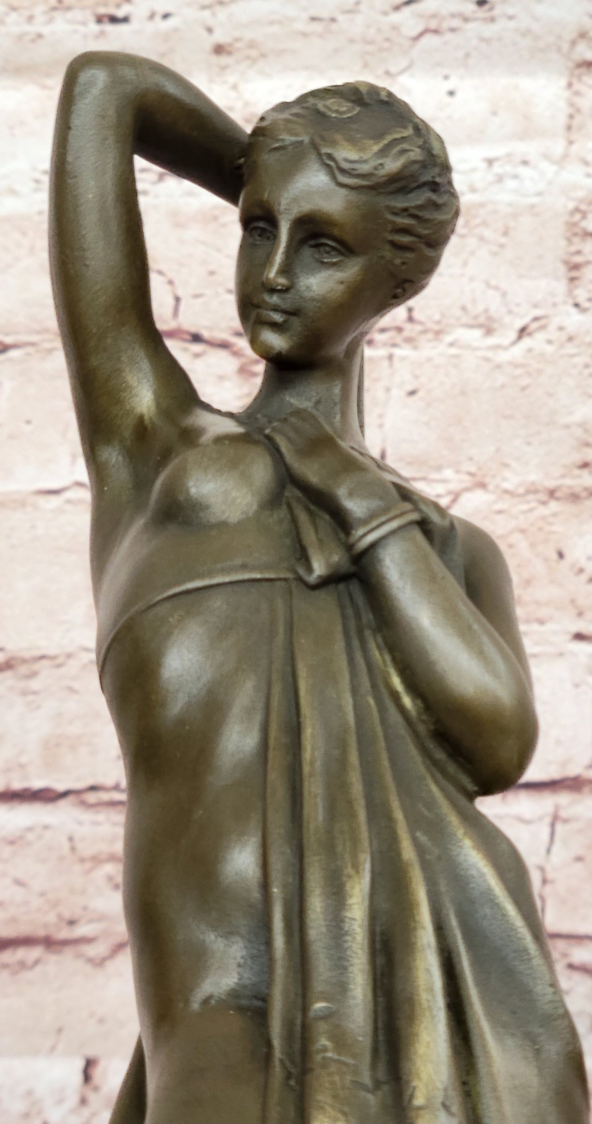 Figurine Femme Nue Phryne Érotique Bronze Statue Élégant Art Deco Signé Figure