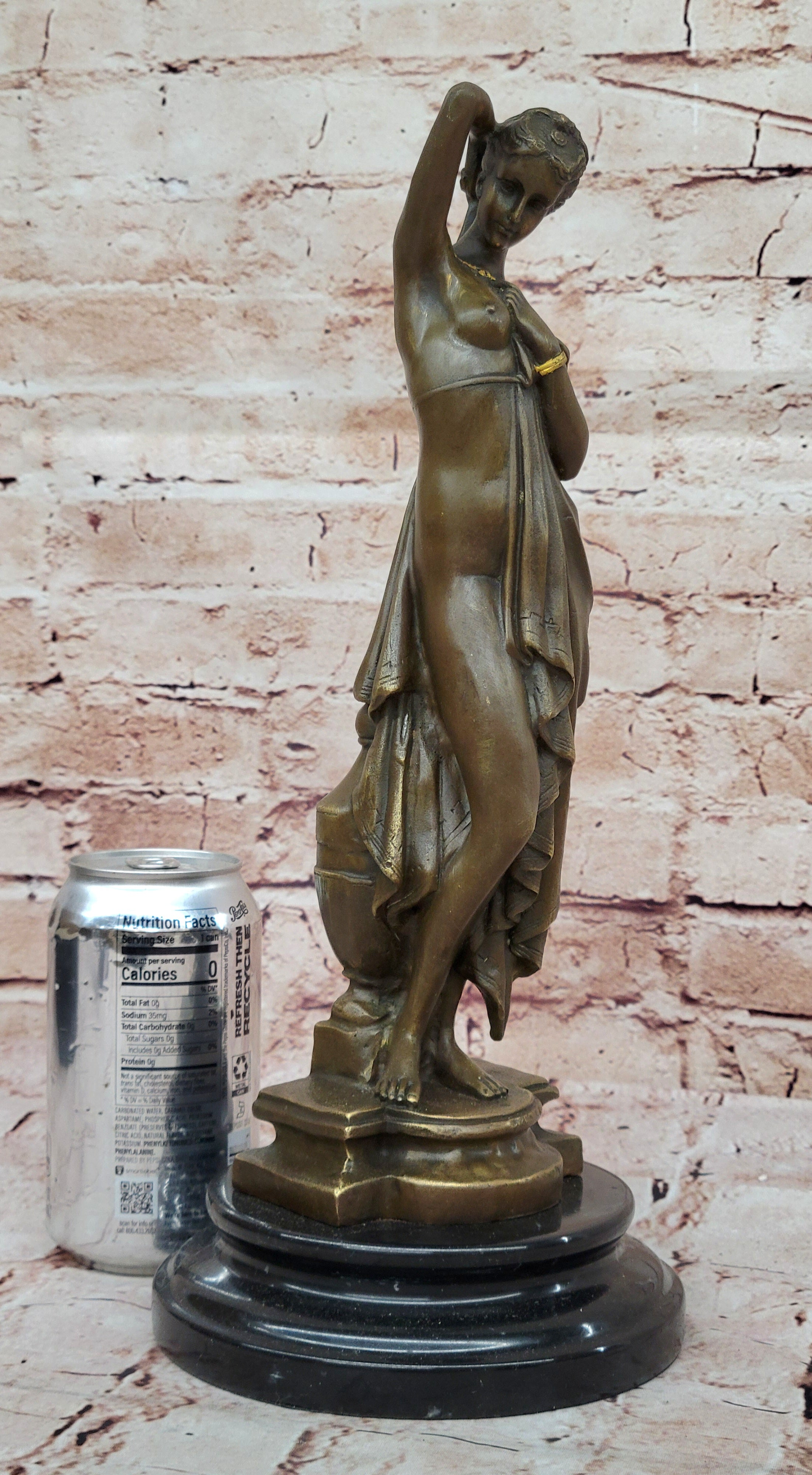 Bronze lady bust patina Art Nouveau Victorian on marble base Hot Cast Figurine