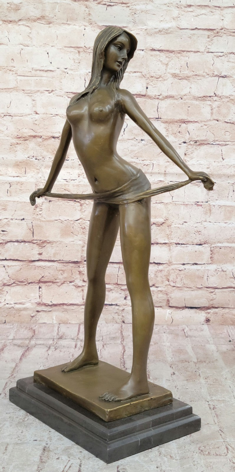 Handcrafted bronze sculpture SALE Dancer Stripper Erotic Nude Original